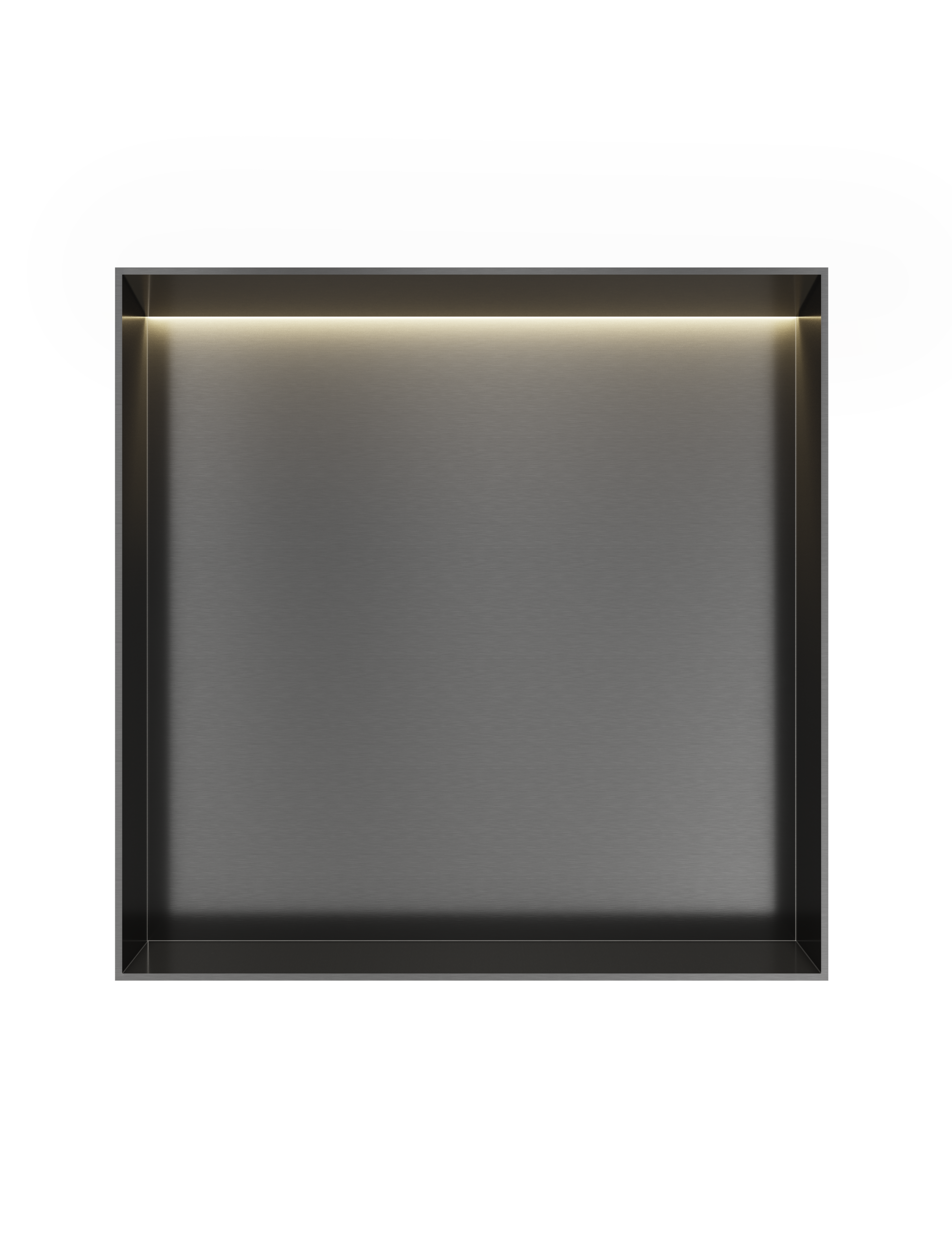 Hotbath More inbouwbox of inbouwnis 30x30x10cm frameless + LED BOX030FLBGP Geborsteld gunmetal PVD