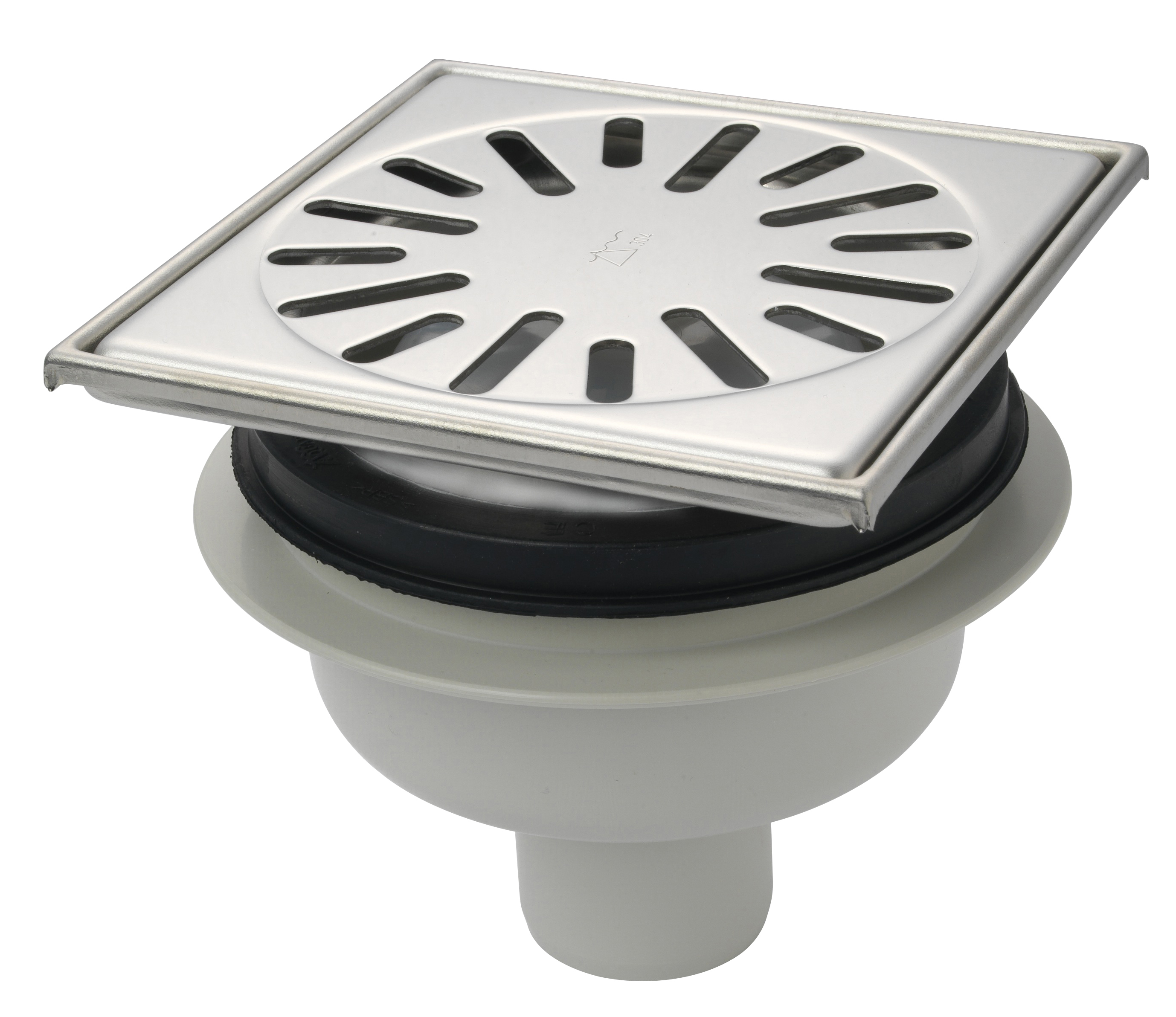 Aquaberg ABS put m/RVS rooster verstelbaar onder uitlaat 4315 15x15cm