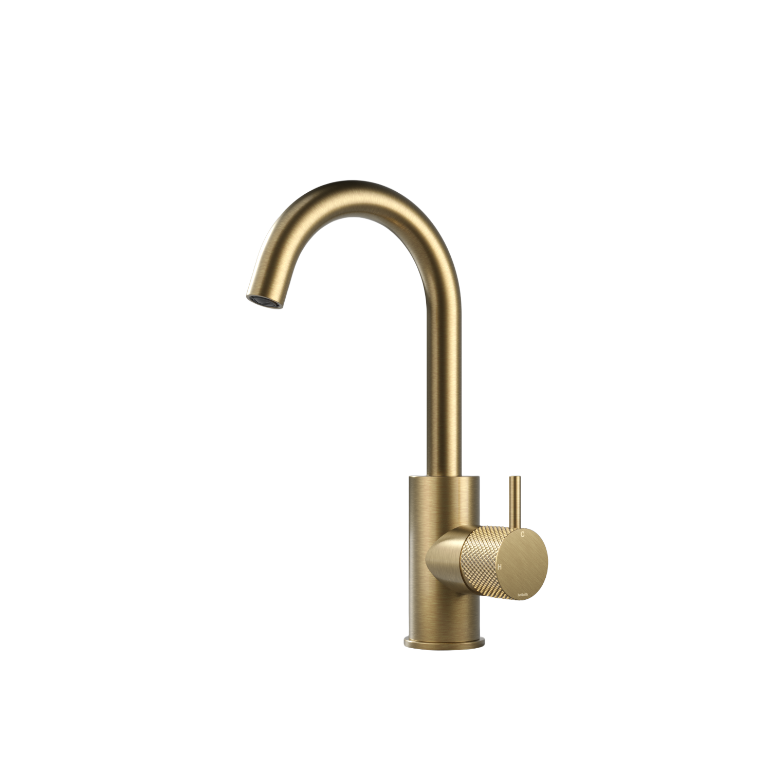 Hotbath Cobber X wastafelmengkr. m. draaibare uitl. z. waste CX004BBP Geborsteld Messing PVD