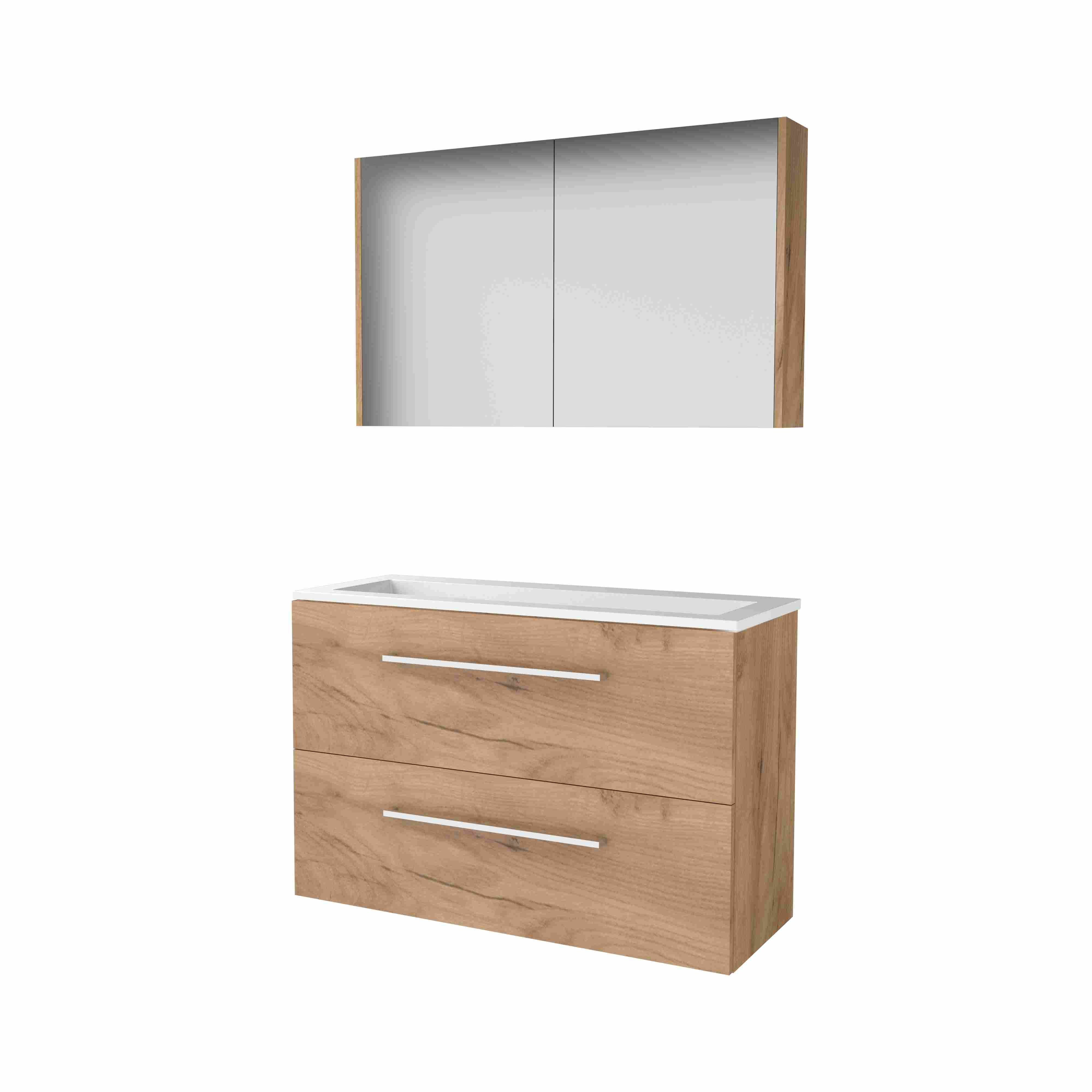 Basic Comfort 39 set 100x39cm met gr. 2 la Acryl wast. 0 krgt. incl. kast C39GR100A0WO Whisky Oak