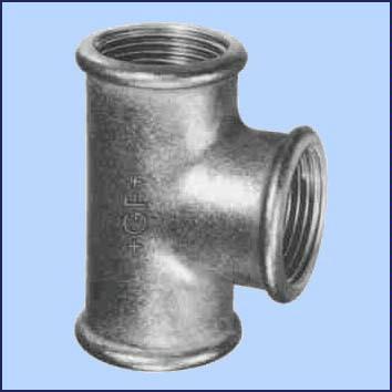 Zwart T-stuk 3xbn no.130 11/2x11/2x11/4