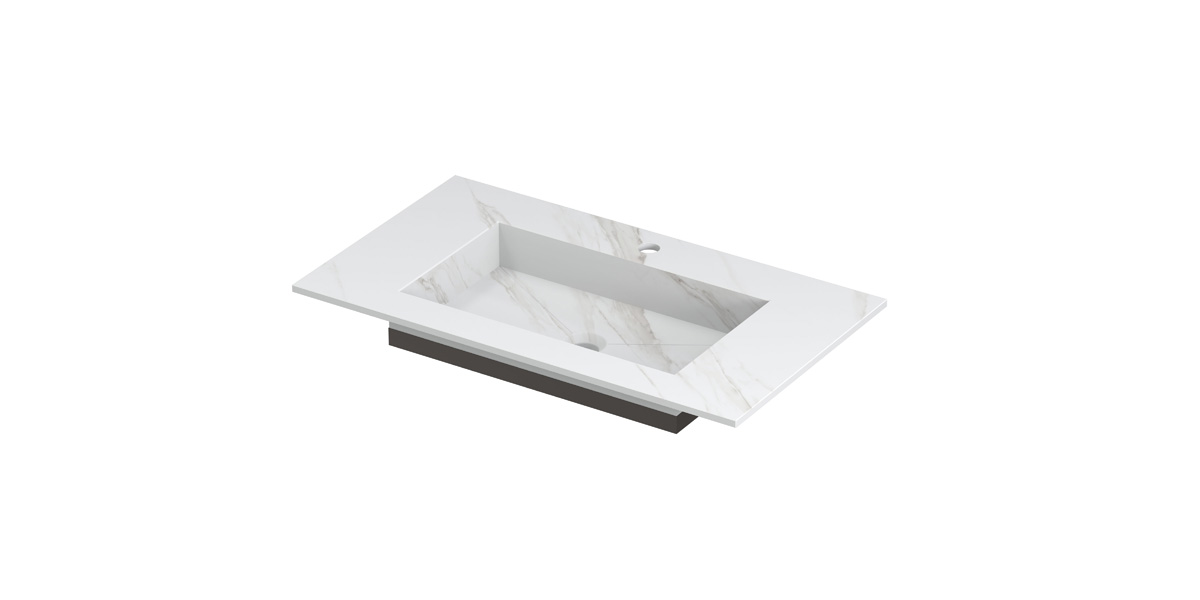 INK Post wast. keramische slab envelop bak m. 1 krgt. H10xB800xD450 Calacatta mat / 210030