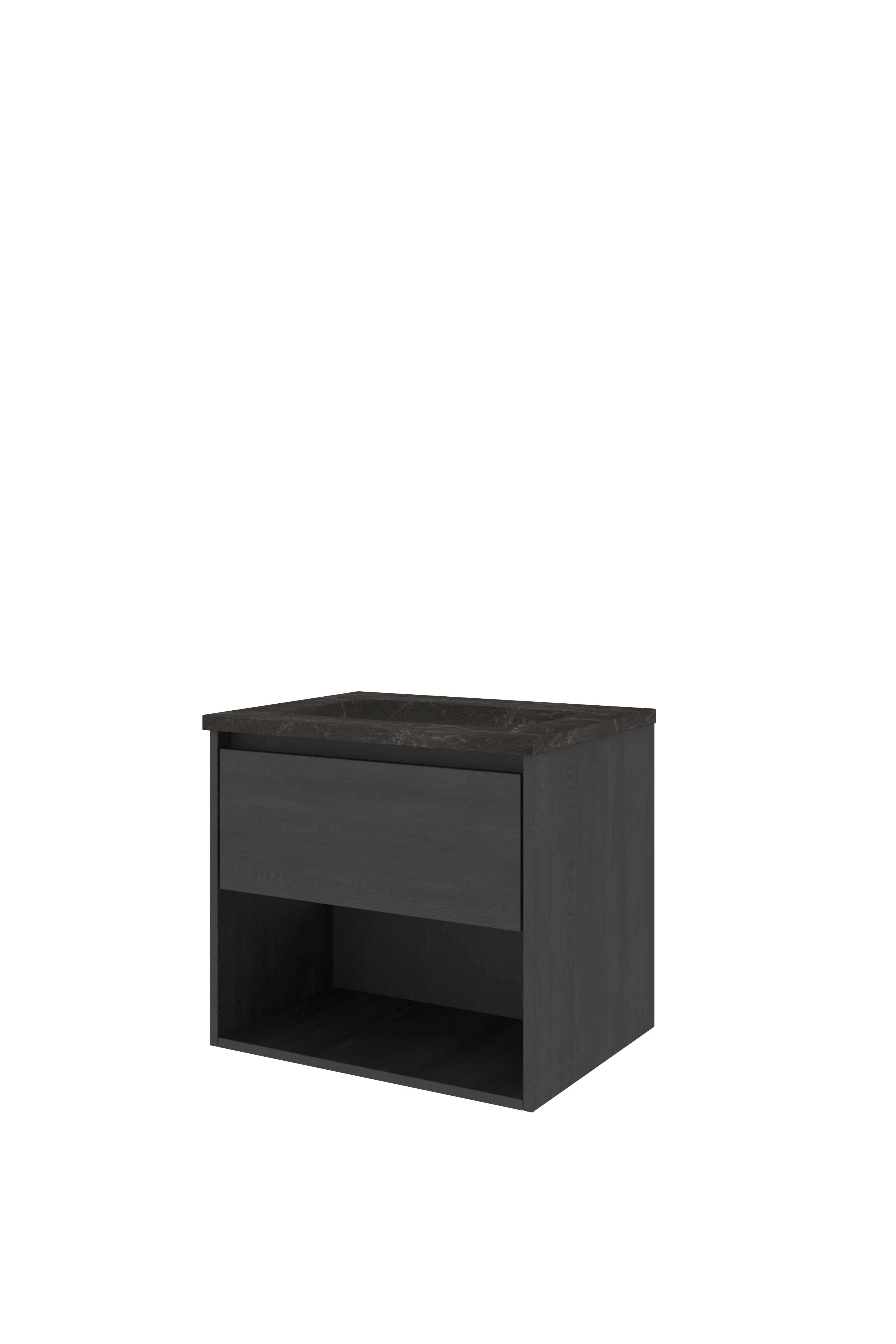 Proline Set hardsteen Elegant wast. z. krgt. en onderkast met schap 1815604 Black oak/Blue stone 600x460x545
