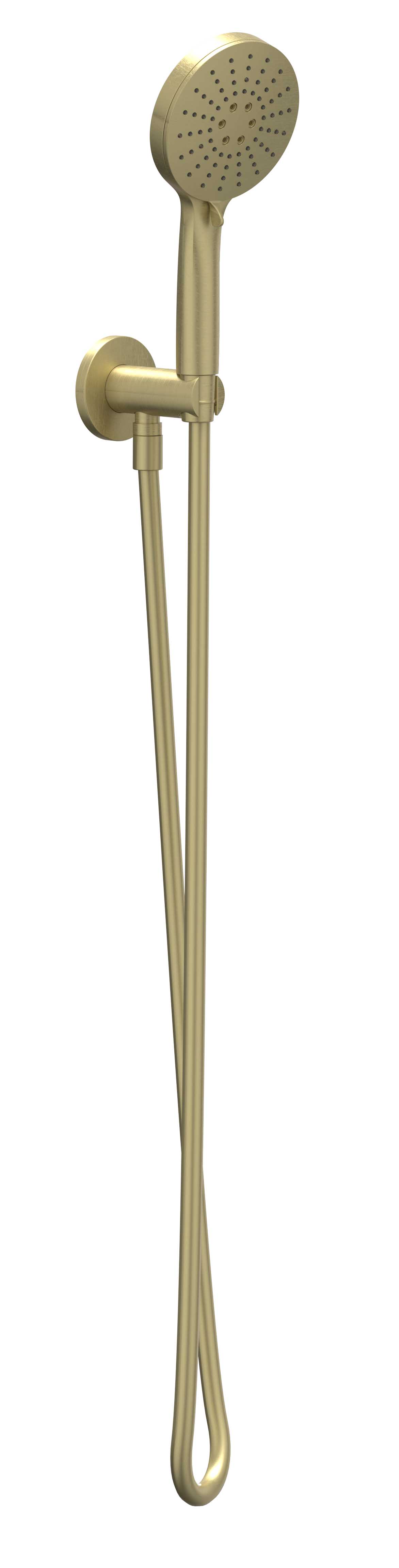 IVY glijstangset slang 150cm wandhouder m/uitlaat en 3-standen handd 6901144 gebr. mat goud PVD