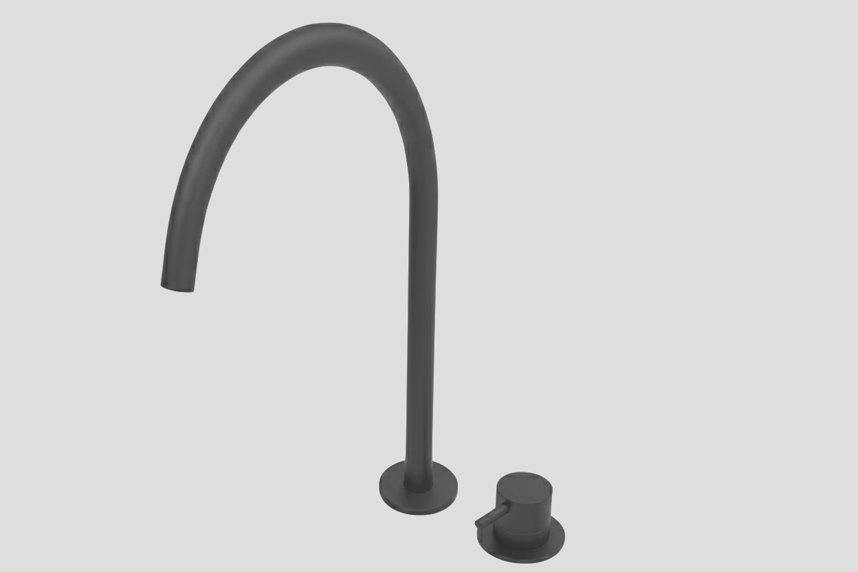 Lagoo Garda Wastafelmengkraan 2-gats m. draaibare uitloop high G1232MB Matt Black