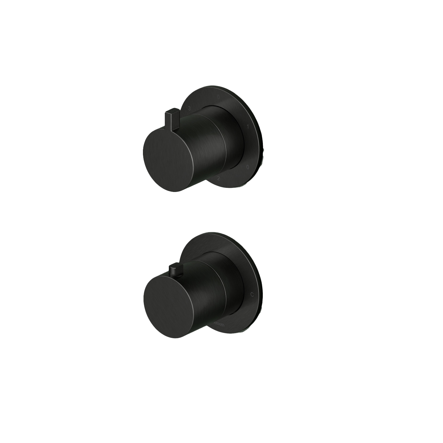 Hotbath Ace afbouwdeel inbouw thermostaat m. 3-weg stop-omstel AC039EXTMBP Mat Zwart PVD