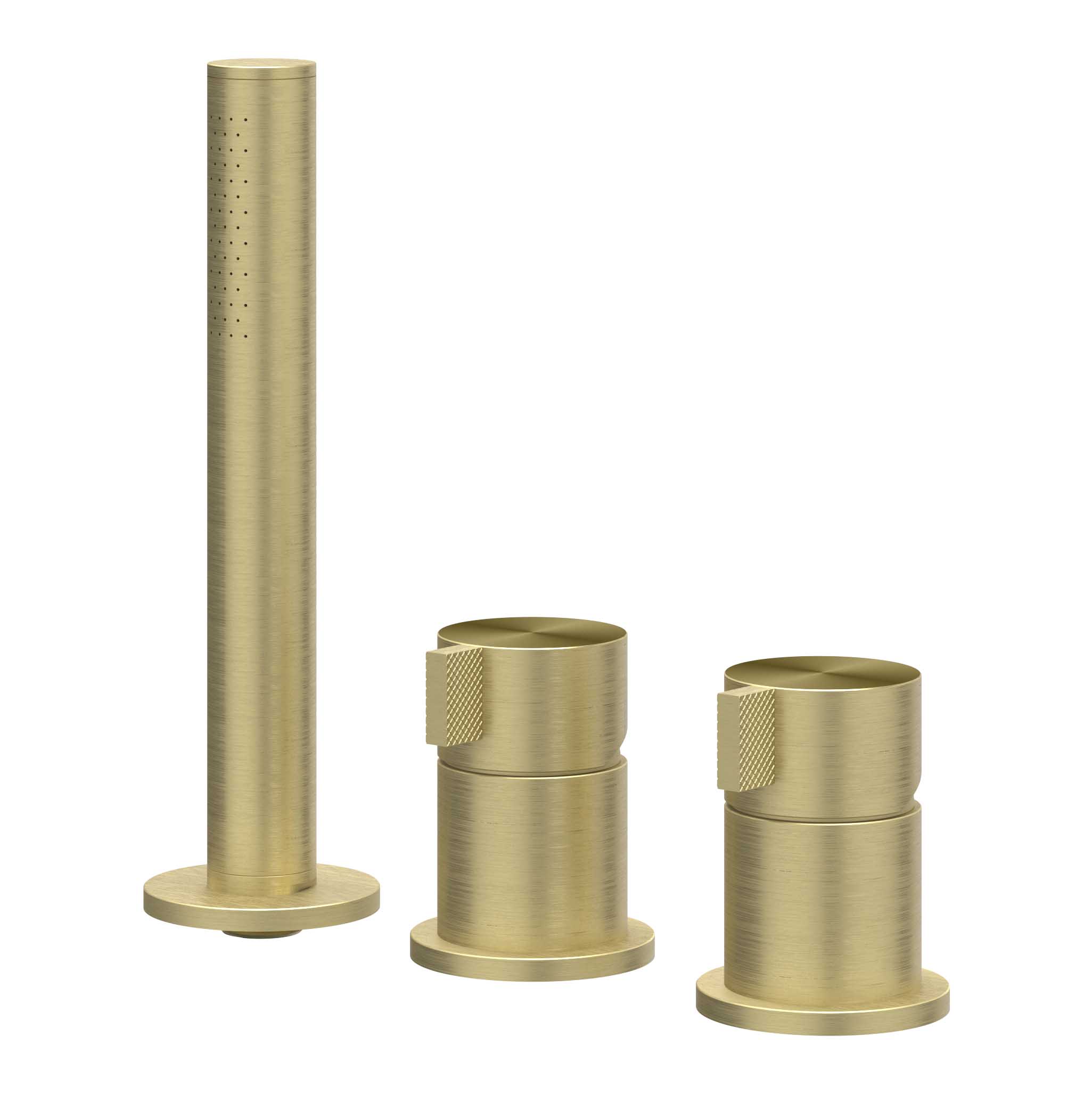 IVY Tribe Badrandcombinatie 3-gats m/uittrekbare handd zonder uitloop 6301182 RVS316 gebr. mat goud PVD