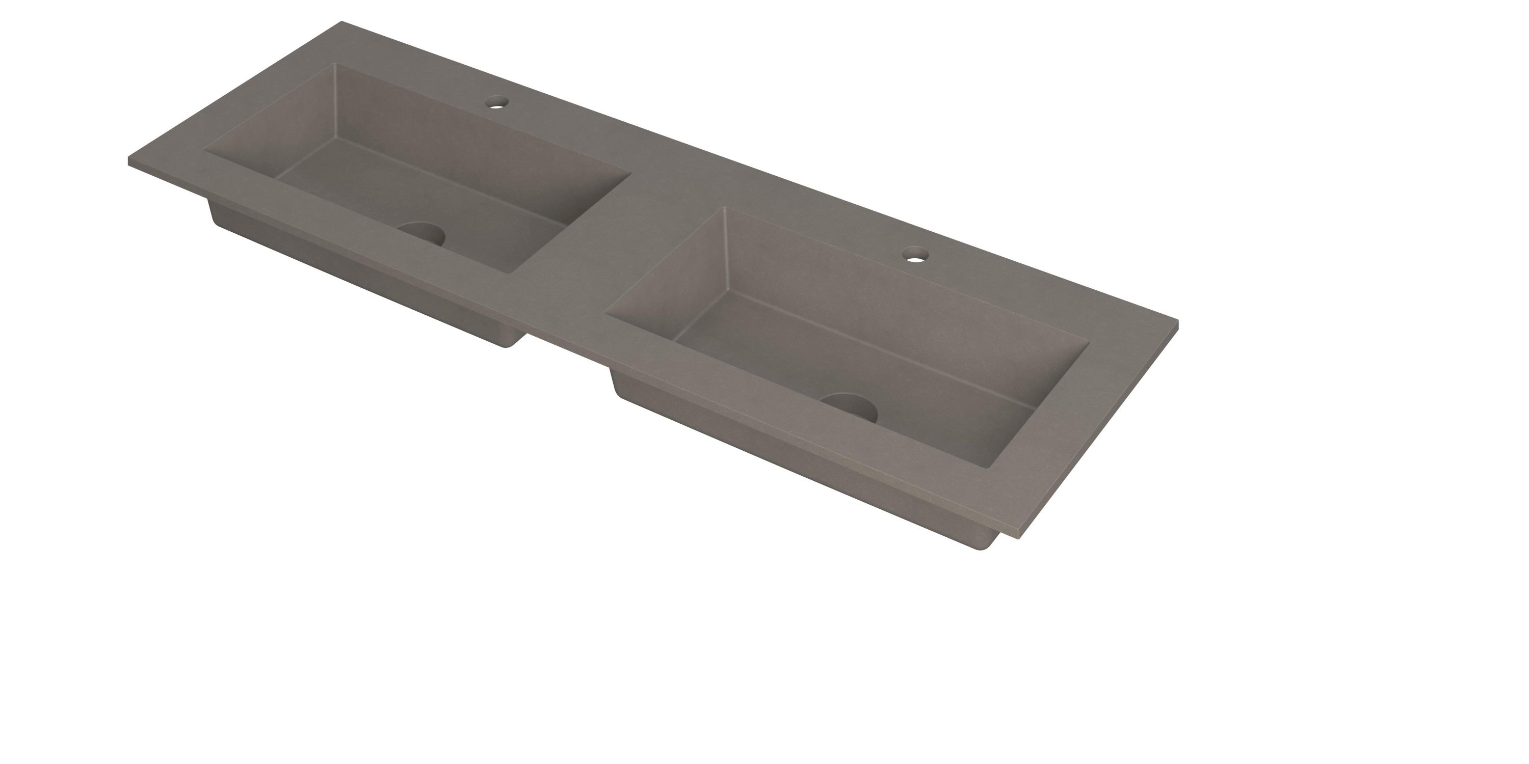 INK Kraft wastafel dubbele bak m. 2 krgtn 3417362 Quartz beton H10xB1400xD450