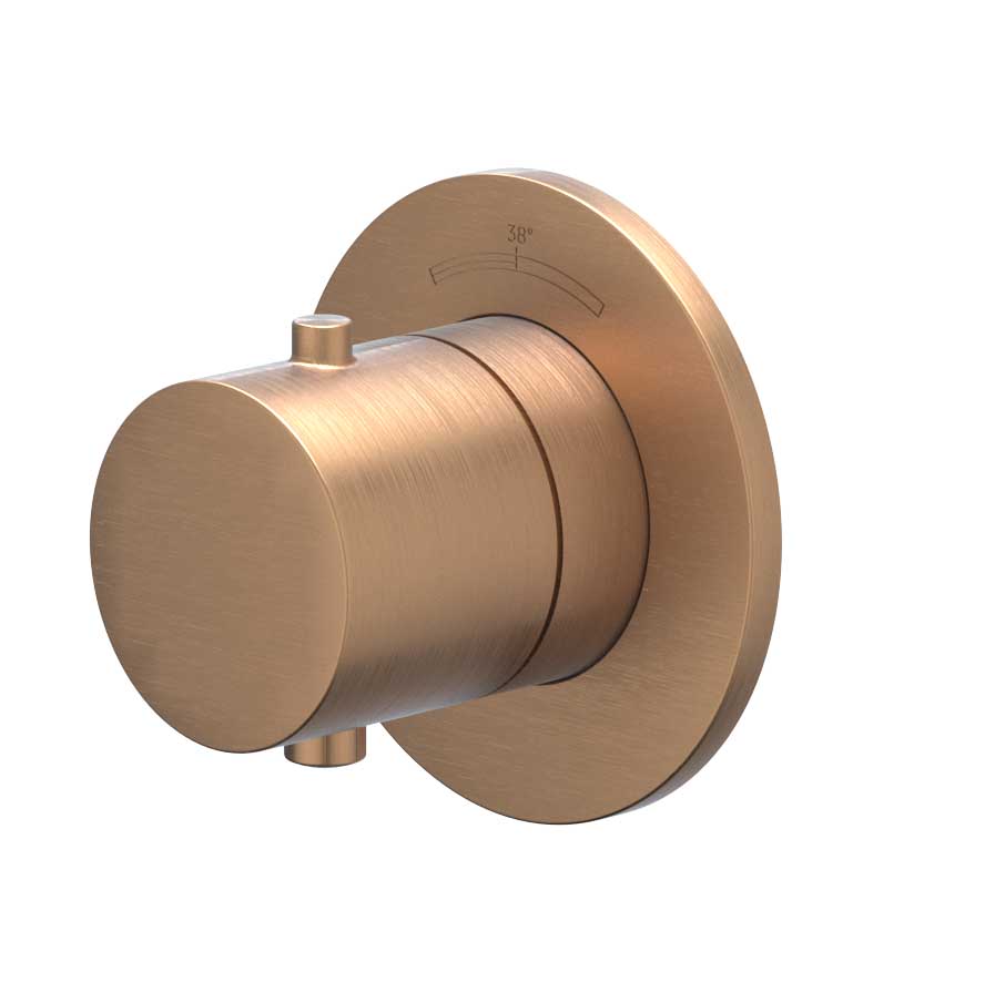 IVY Bond Afbouwdeel inbouwthermostaat symmetry met rond rozet 6202415 gebr. mat koper PVD