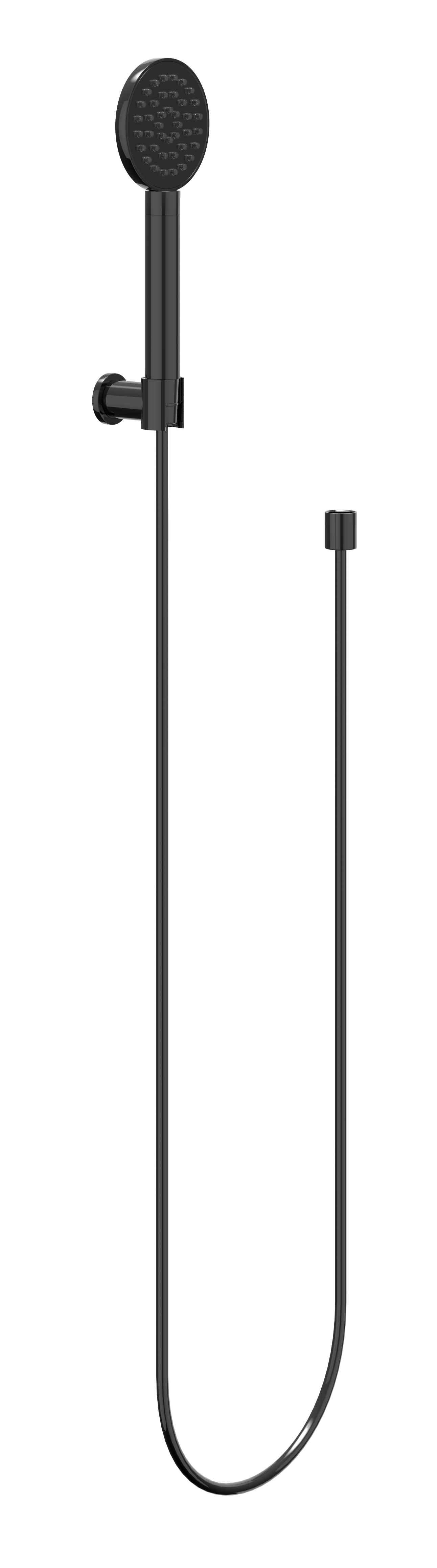 IVY handdset slang 150cm wandhouder en satin spray handd 6901107 Zwart chroom PVD