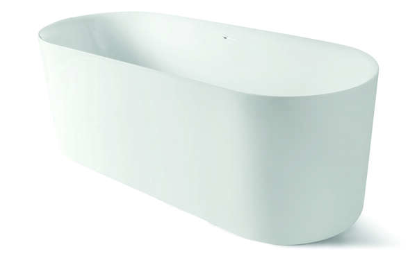 Luca Vrijstaand bad van acryl met overloop 170x71x60h LUPA1772 Glans wit