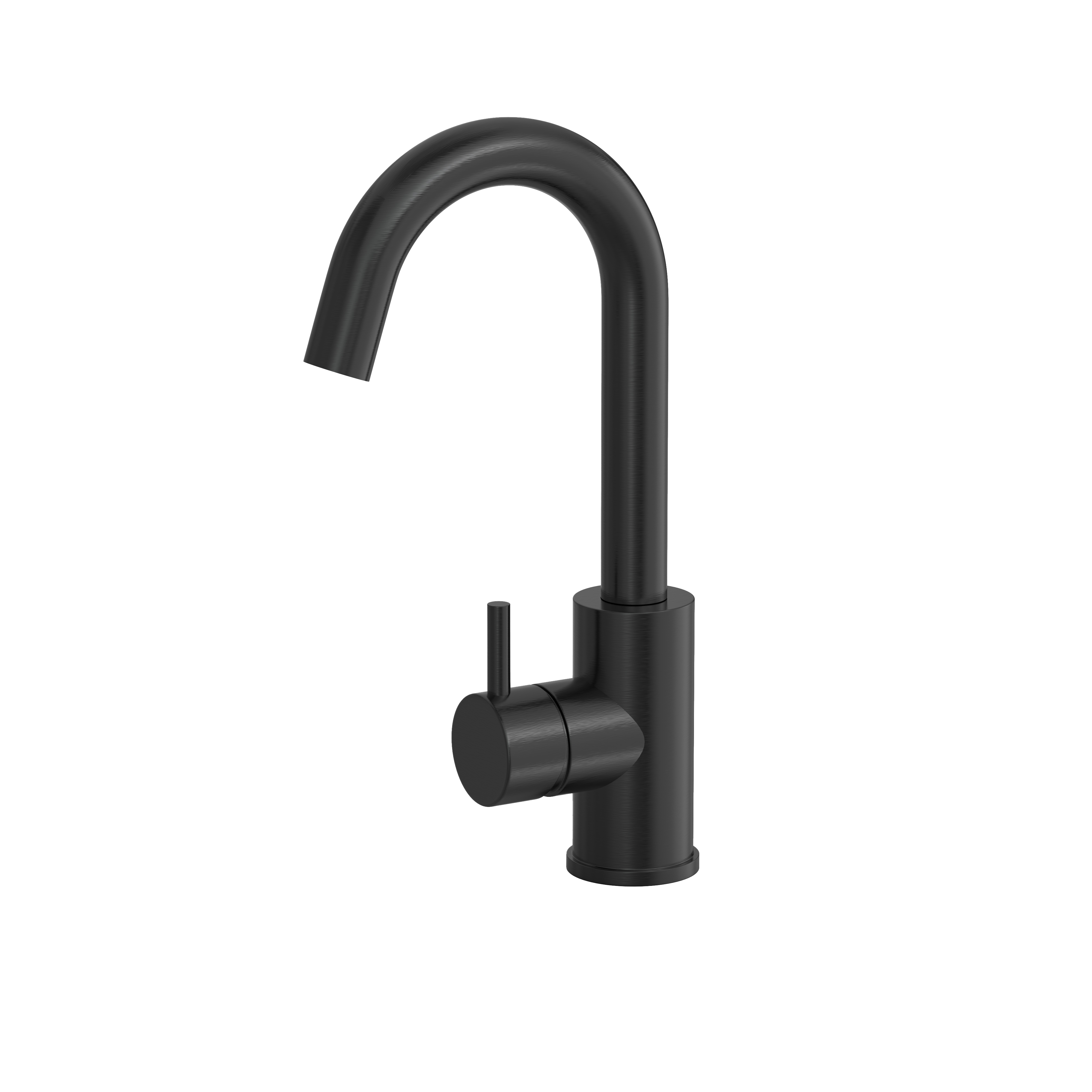 Hotbath Cobber wastafelmengkraan met draaibare uitloop zonder waste CB004MBP Geborsteld zwart PVD