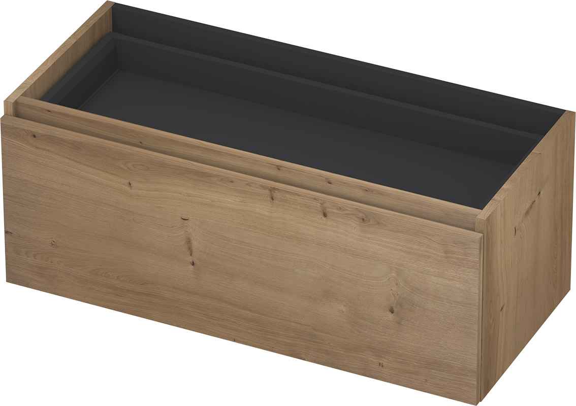 INK Fineer onderkast 1L m. binnenla gr.loos houten keerlijst fineer z. uitsparing 1221342Z Ash grey H400xB1000xD450