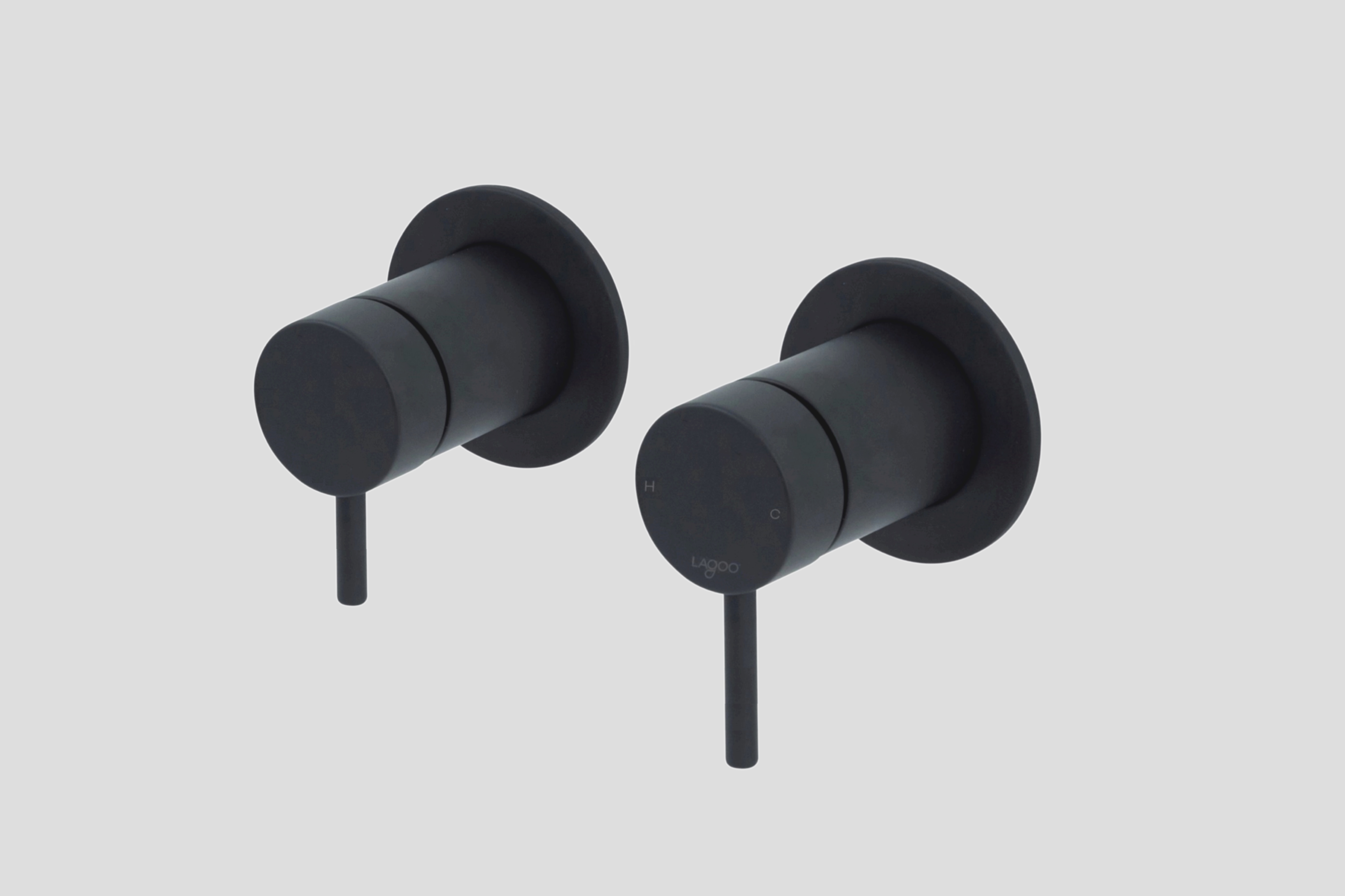 Lagoo Garda inbouw douche-/badmengkraan afb.deel met 2-weg omstel G2230MB Matt Black