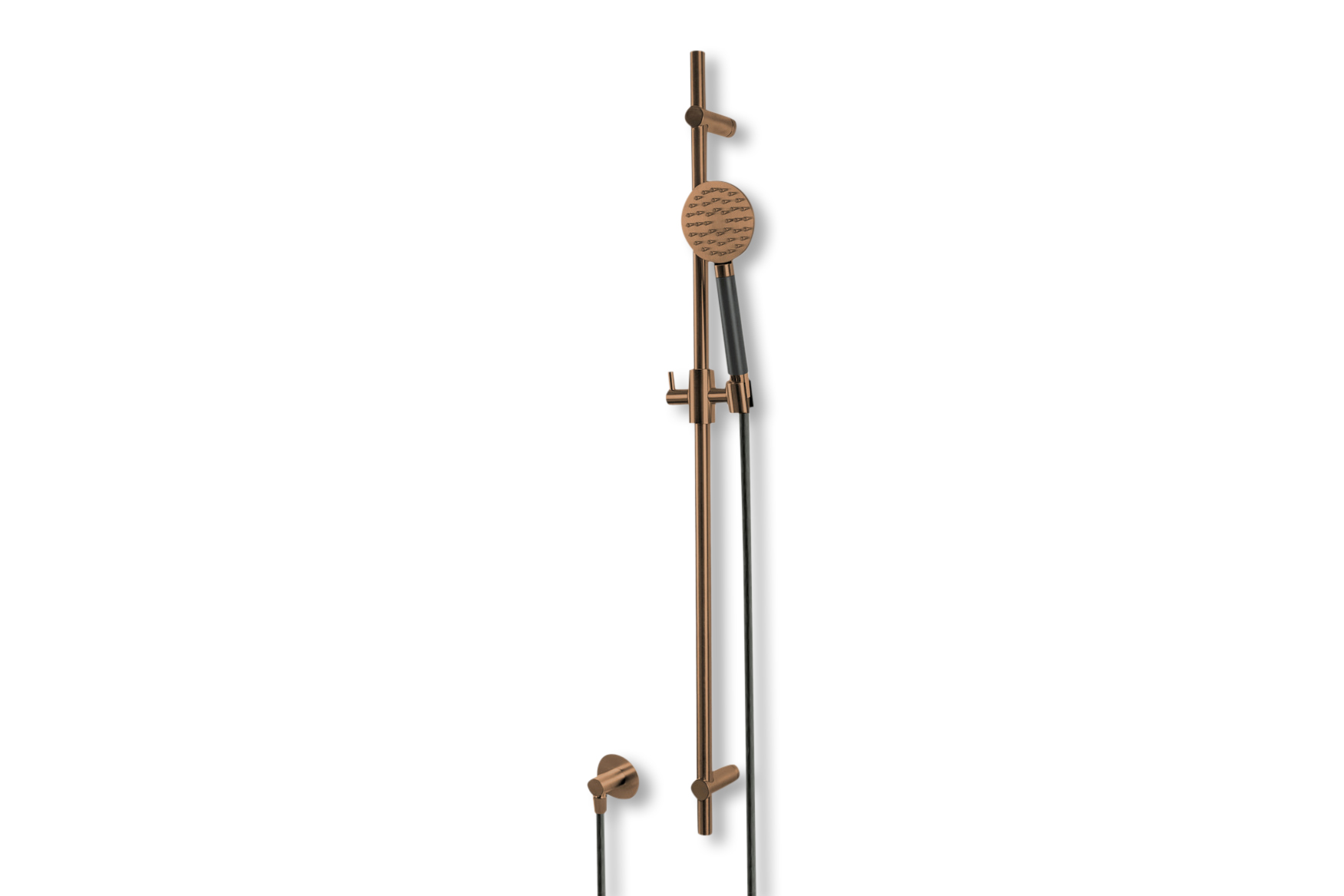 Lagoo Garda glijstang met wanduitlaat handdouche rond en doucheslang G5212BK Brushed Copper PVD