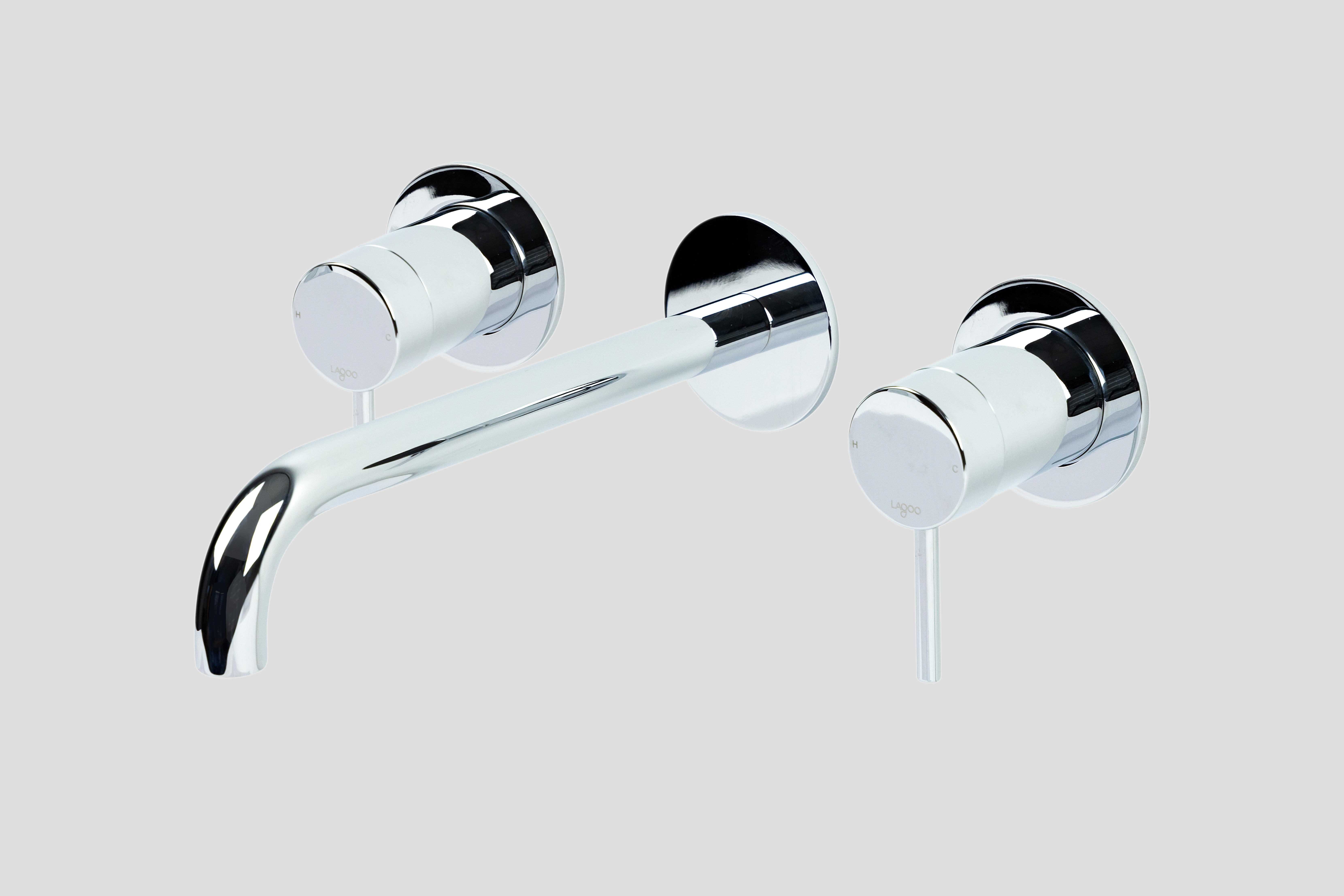 Lagoo Garda inbouw wastafelmengkraan 2 greeps afb.deel met uitloop 22 cm G1204-22CH Chrome