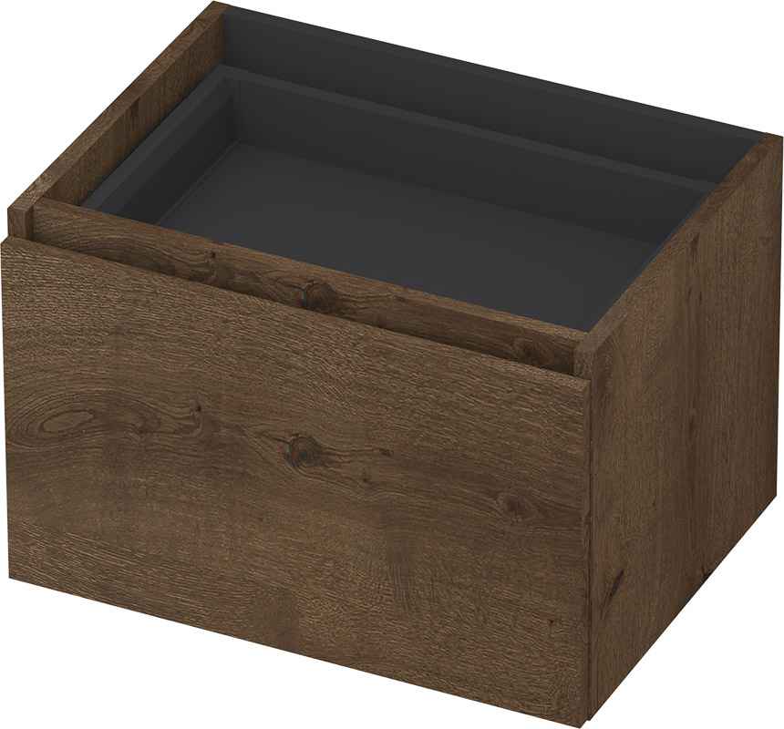 INK Fineer onderkast 1L m. binnenla gr.loos houten keerlijst fineer z. uitsparing 1221303Z Chocolate H400xB600xD450