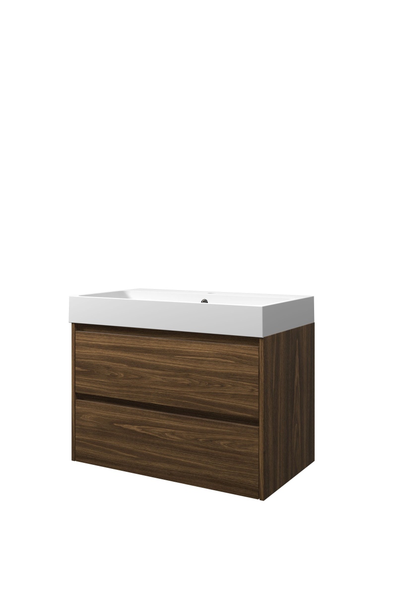 Proline set polystone Loft wast. met 1 krgt. en onderk. sym. 1816873 Cabana oak/Mat wit H620xB800xD460