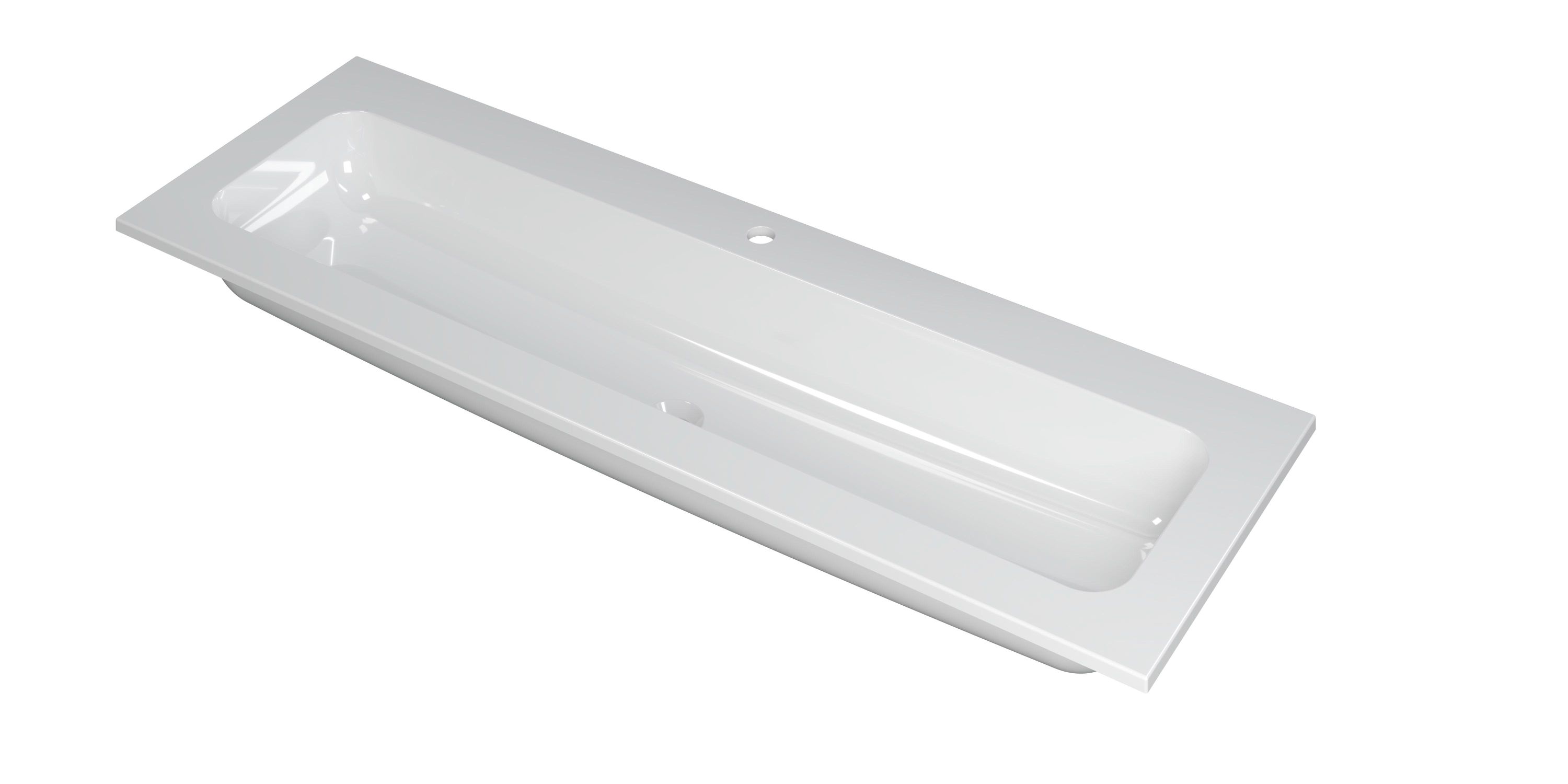 INK Faktor wast. polystone centraal met 1 krgt. 3407031 Glans wit H15xB1400xD450