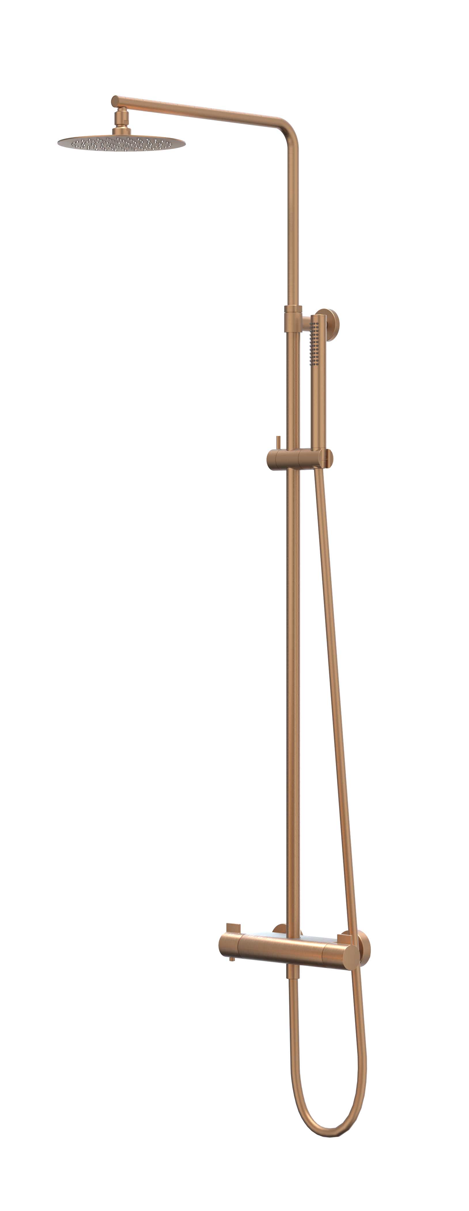 IVY Pact Doucheset opbouw set R25cm me en 3-standen handd CSP1GKBE gebr. mat koper PVD