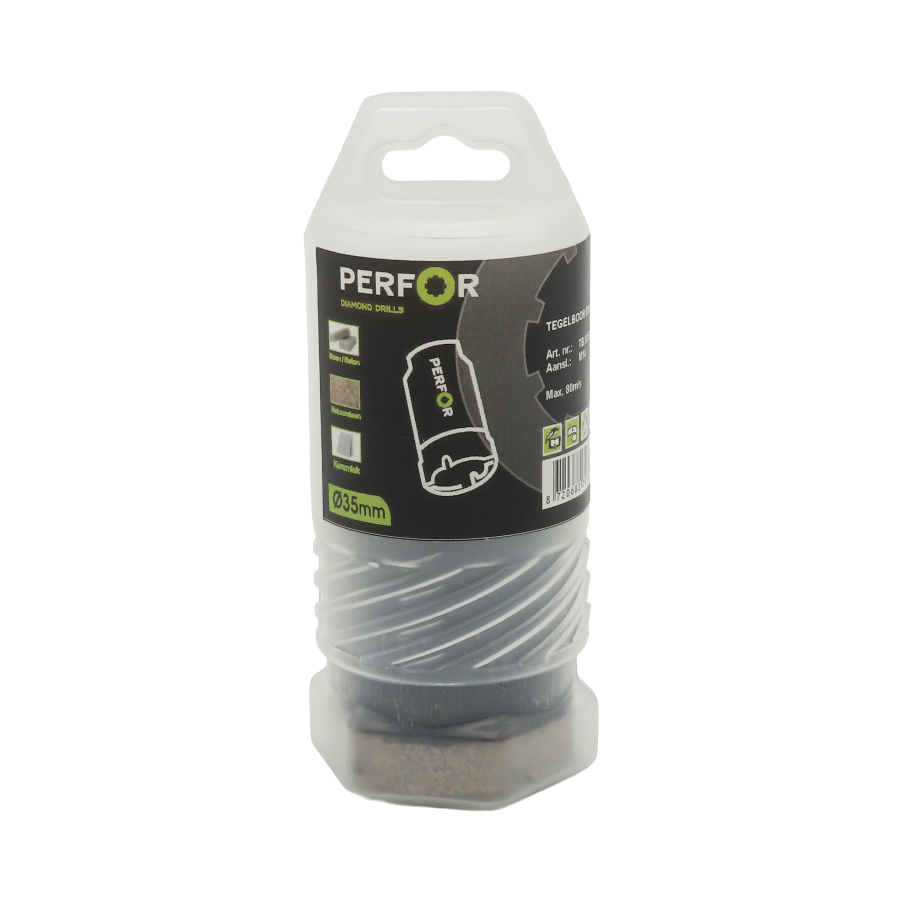 Tegelboor 35mm M14 aansluiting TB.035.M14