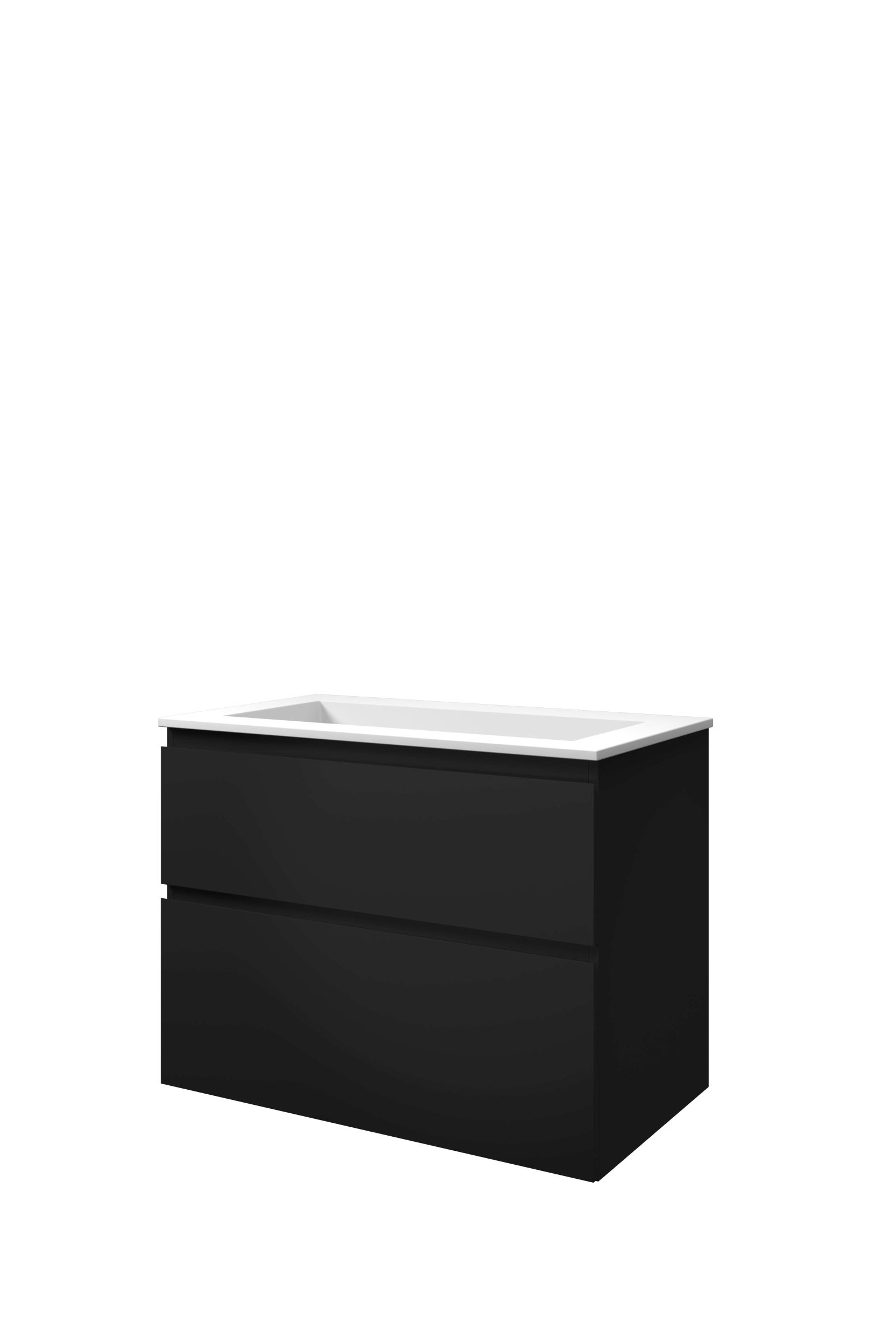 Proline set polystone Elegant wast. z. krgt. en onderk. a-sym. 1816366 Mat zwart/Mat wit H620xB800xD460