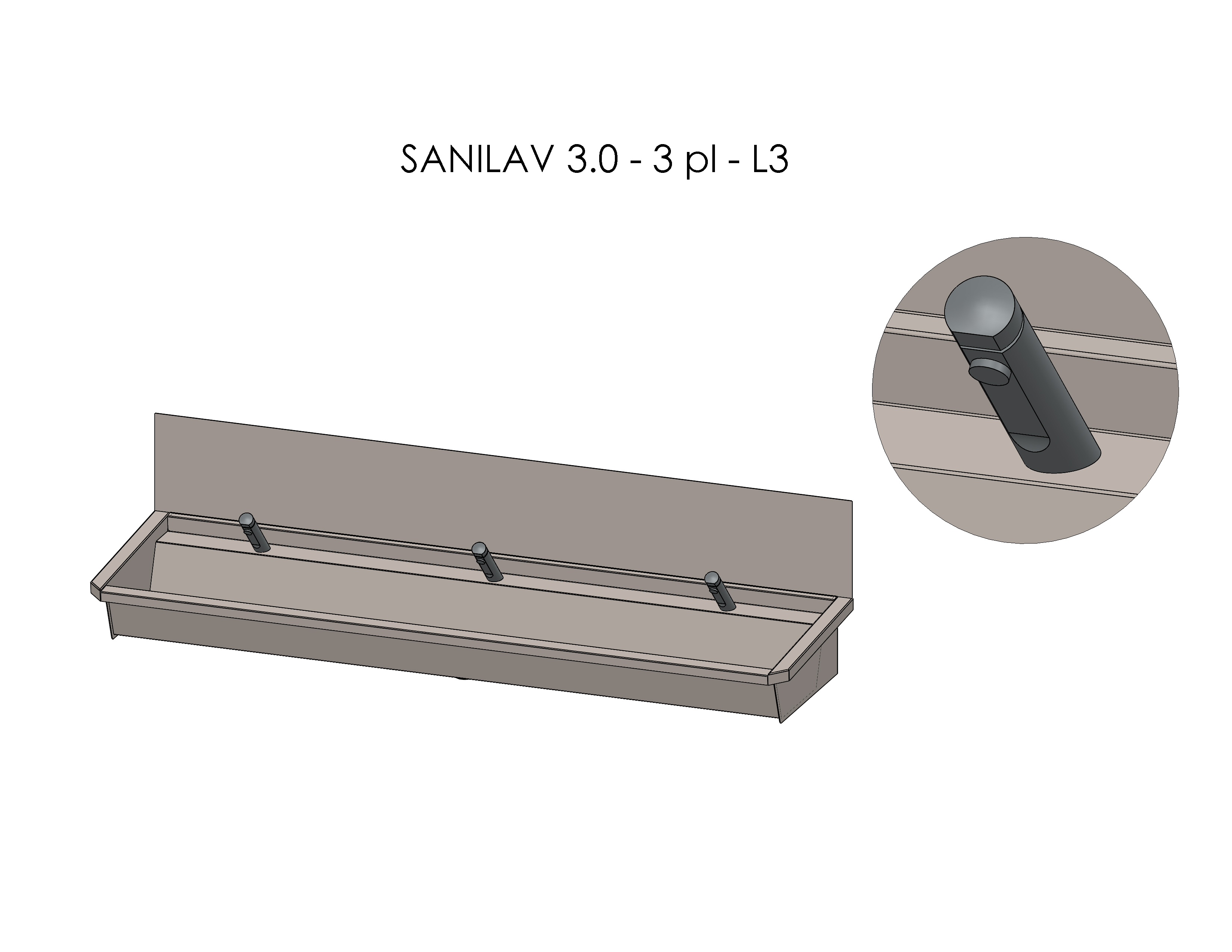 Intersan Sanilav muurwastrog rvs 3p 180 zelfs.krn SANILAV 3.0-3-L3