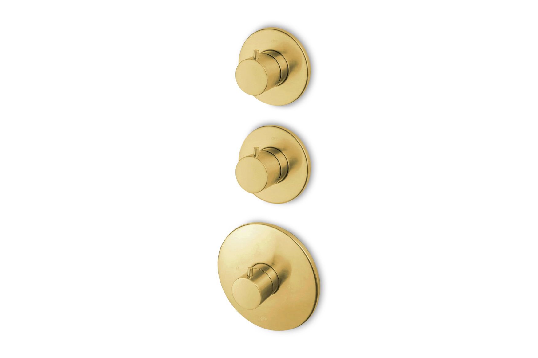 Lagoo Garda inbouw thermostaat met 3-weg stop/omstel en 1 stopkraan afb.deel G2237BB Brushed Brass PVD