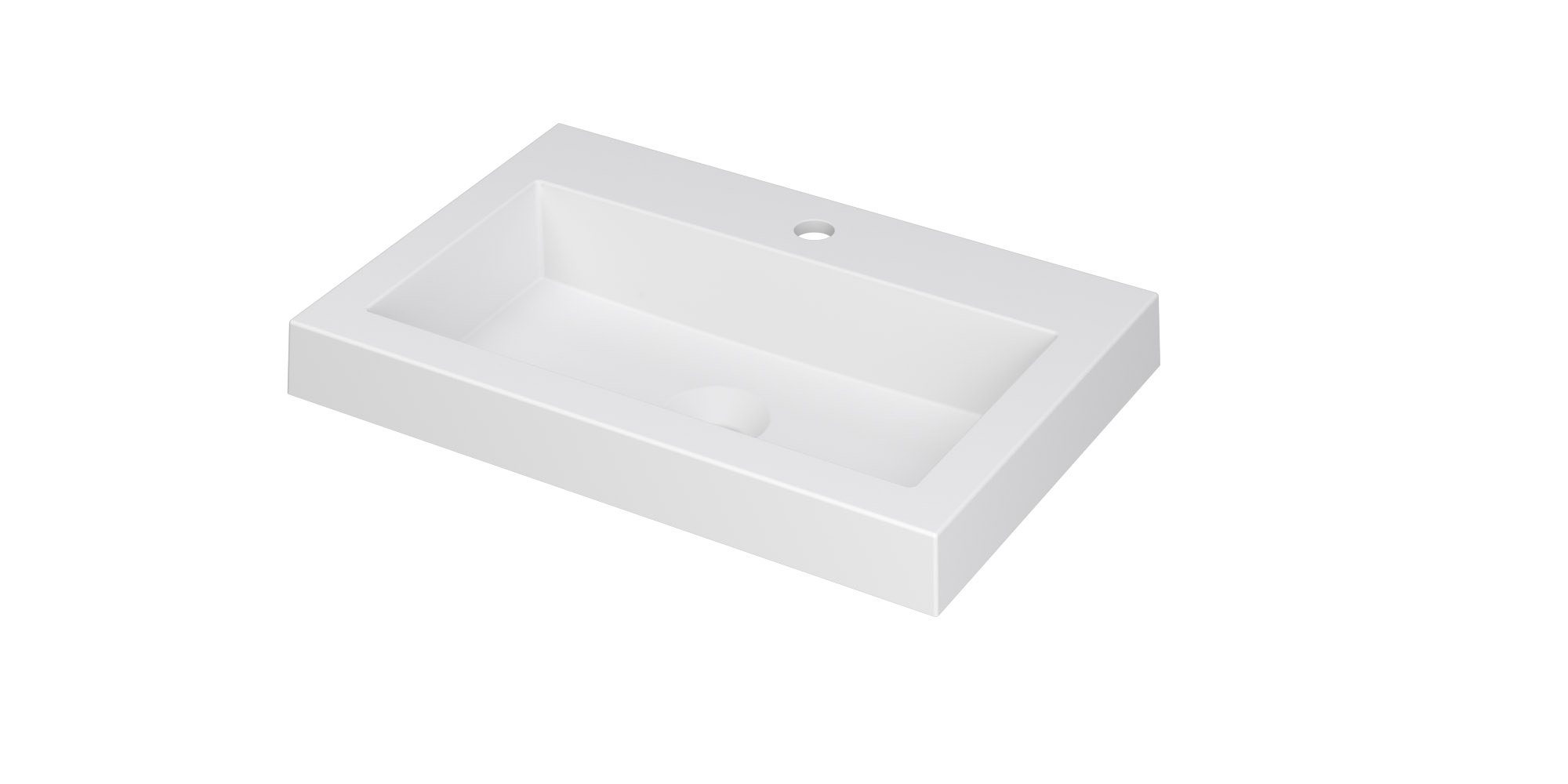 INK Dock wast. Polystone met 1 krgt. 3415301 Mat wit H60xB600xD400