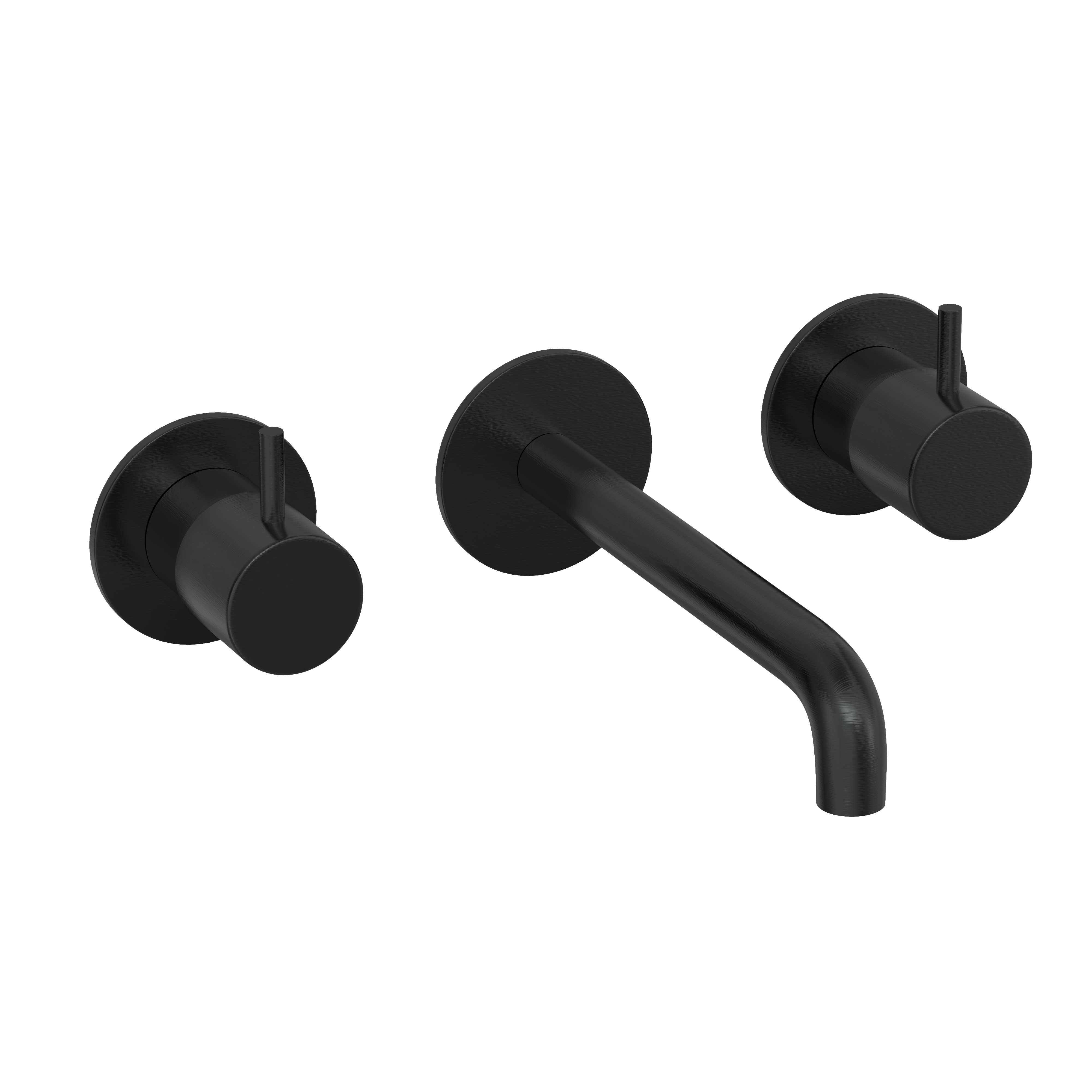 Hotbath Cobber afbouwdeelv inbouw wastafelkraan 18cm uitloop CB105TEXT18MBP Geborsteld zwart PVD