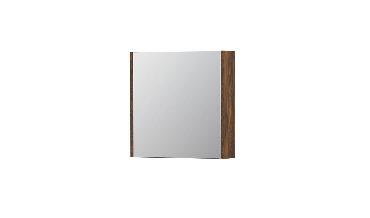 INK SPK1 spiegelkast m. 1 dubbelzijdige spiegeldeur en stop/schak. 1110464 Noten H600xB600xD140