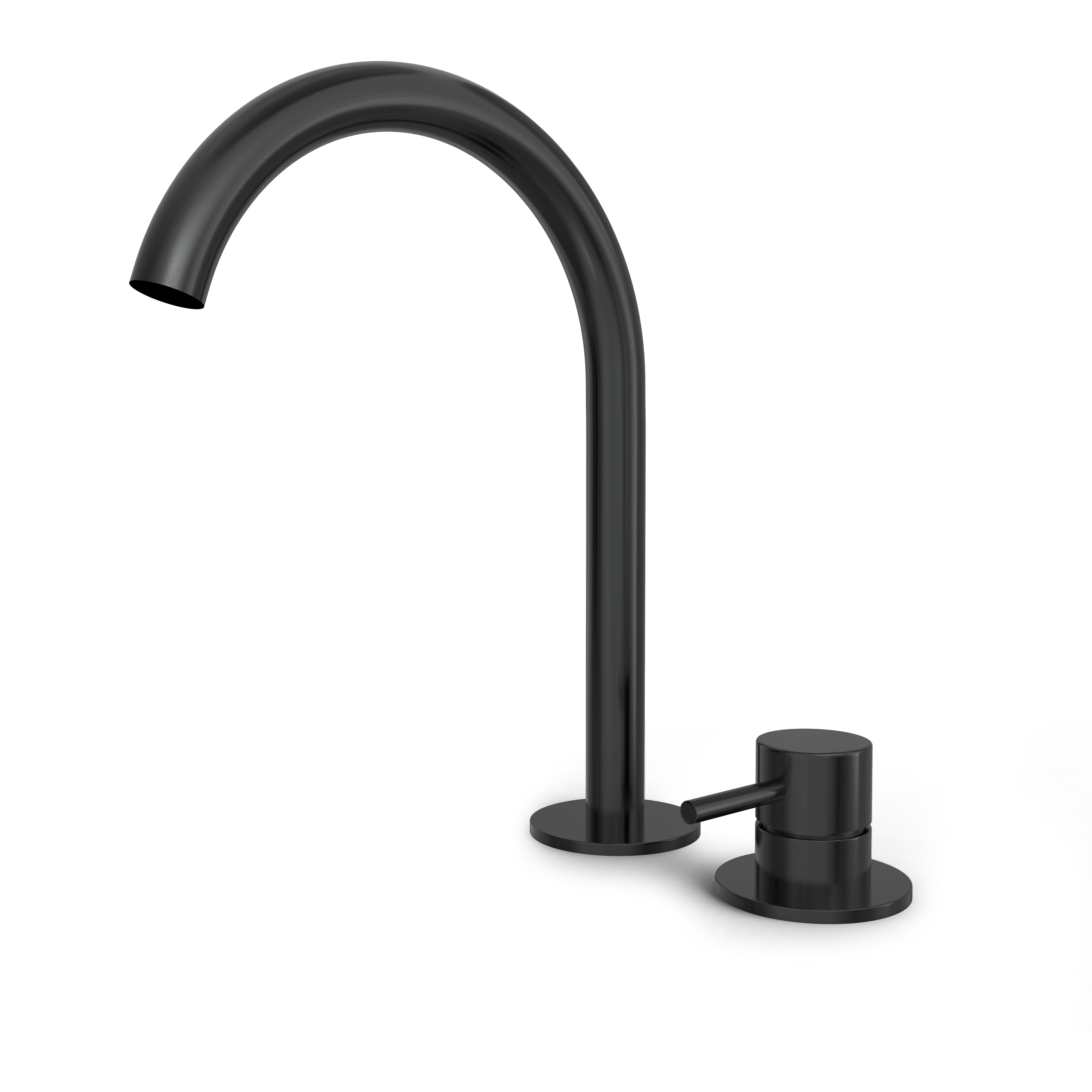 Hotbath BUDDY wastafelmengkraan 2 gats hoog model B123HMBP Geborsteld zwart PVD