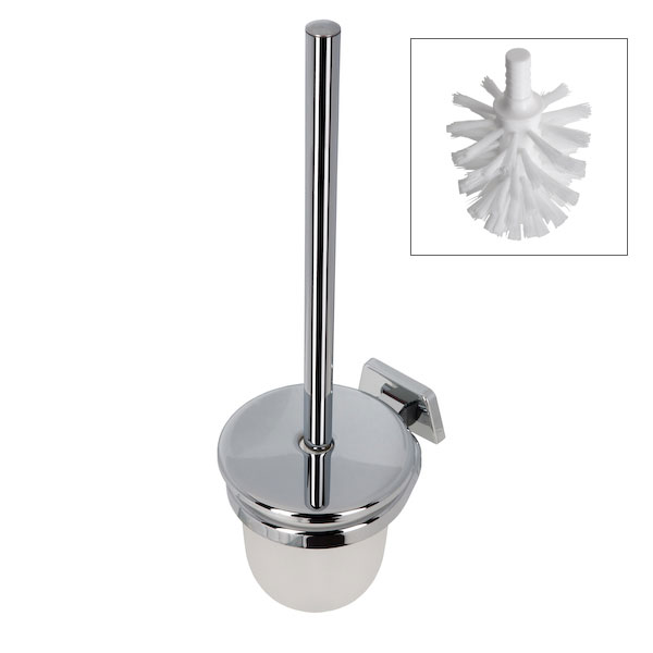 Geesa Standard toiletborstelset m.klep 915118 chroom steel. satine glas
