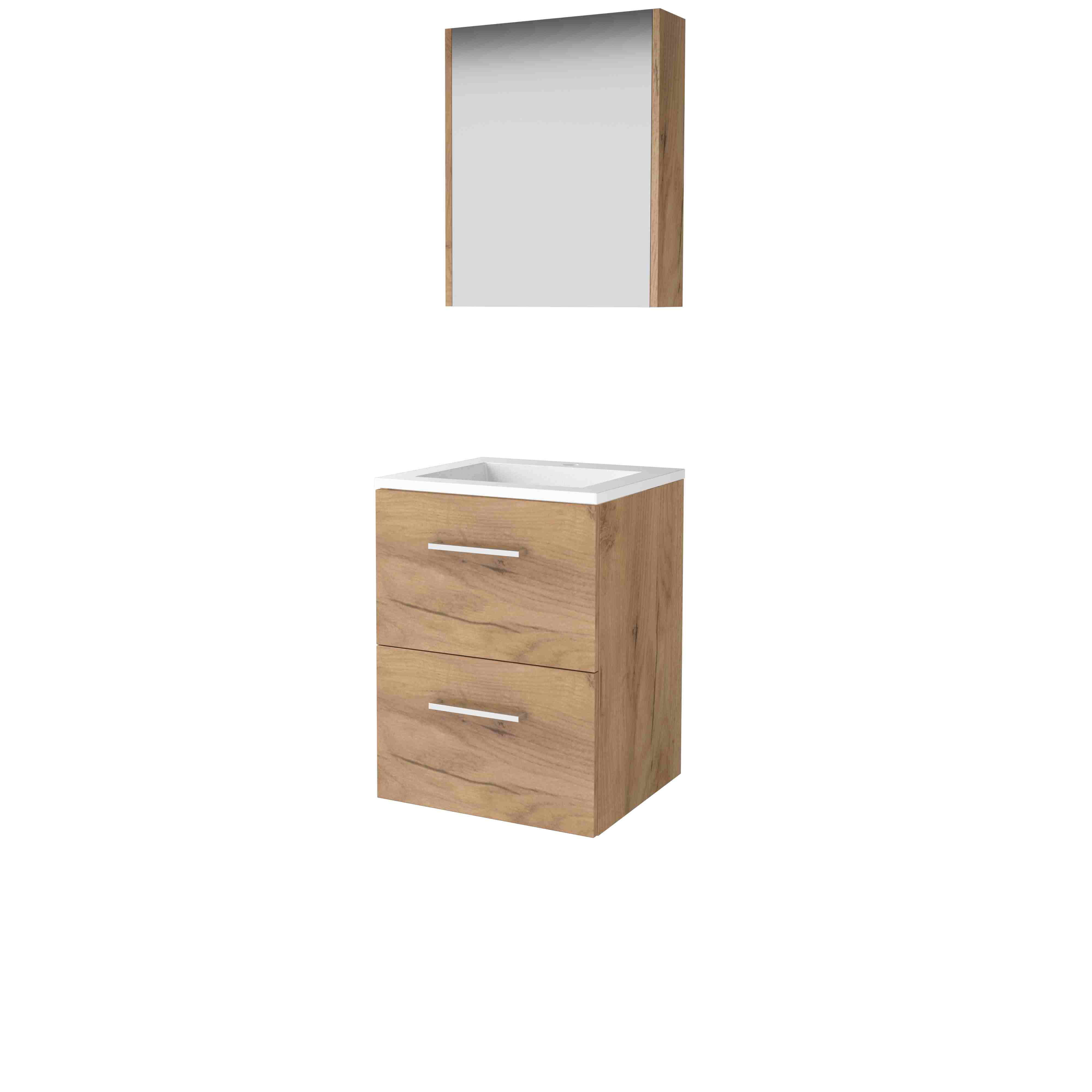 Basic Comfort 46 set 50x46cm met gr. 2 la Acryl wast. 1 krgt. incl. kast C46GR50A1WO Whisky Oak