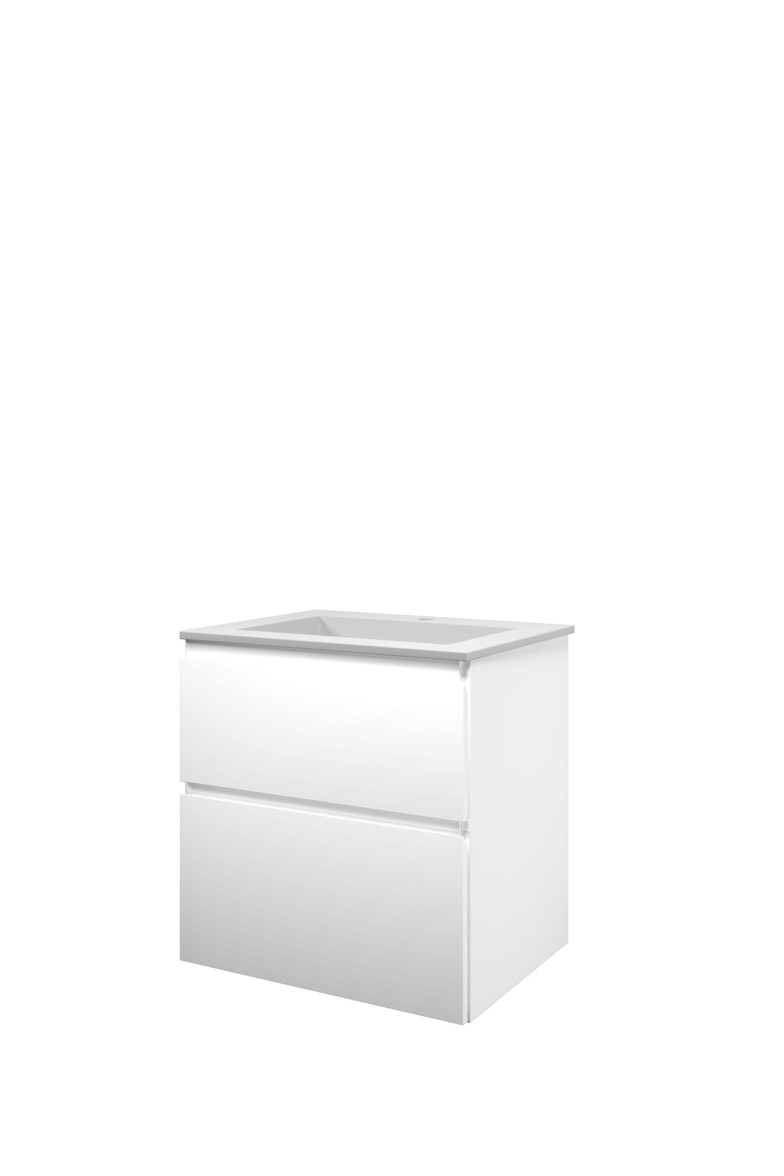 Proline set polystone Elegant wast. met 1 krgt. en onderk. a-sym. 1816335 Mat wit/ Mat wit H620xB600xD460