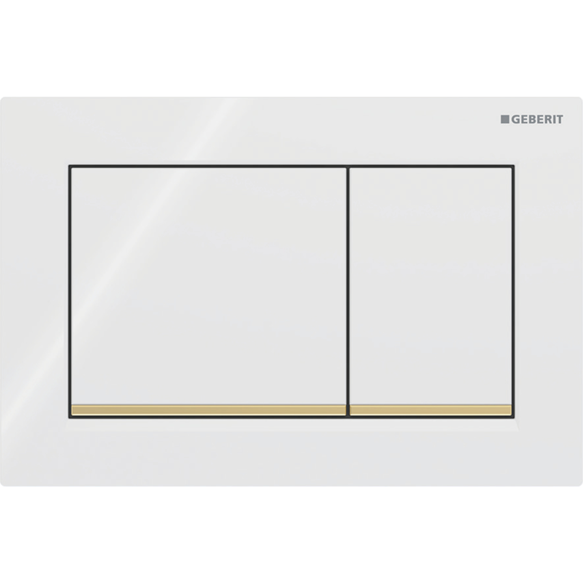 Geberit Omega20 bedieningsplaat 2- toets square wit - goud - wit 115.080.KK.1
