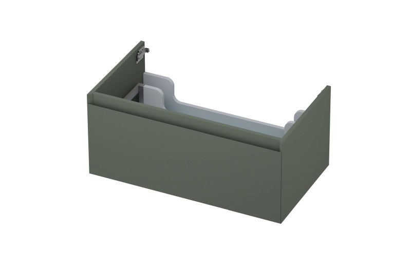 INK onderkast 1 lade gr.loos gelakt 45gr 1240177 mat beton groen H350xB800xD450