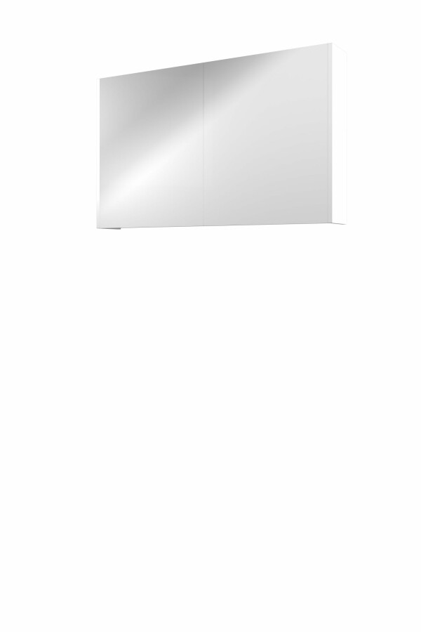 Proline spiegelkast Comfort met spiegel op plaat aan binnenzijde 2 deuren 1808655 Mat wit H600xB1000xD140