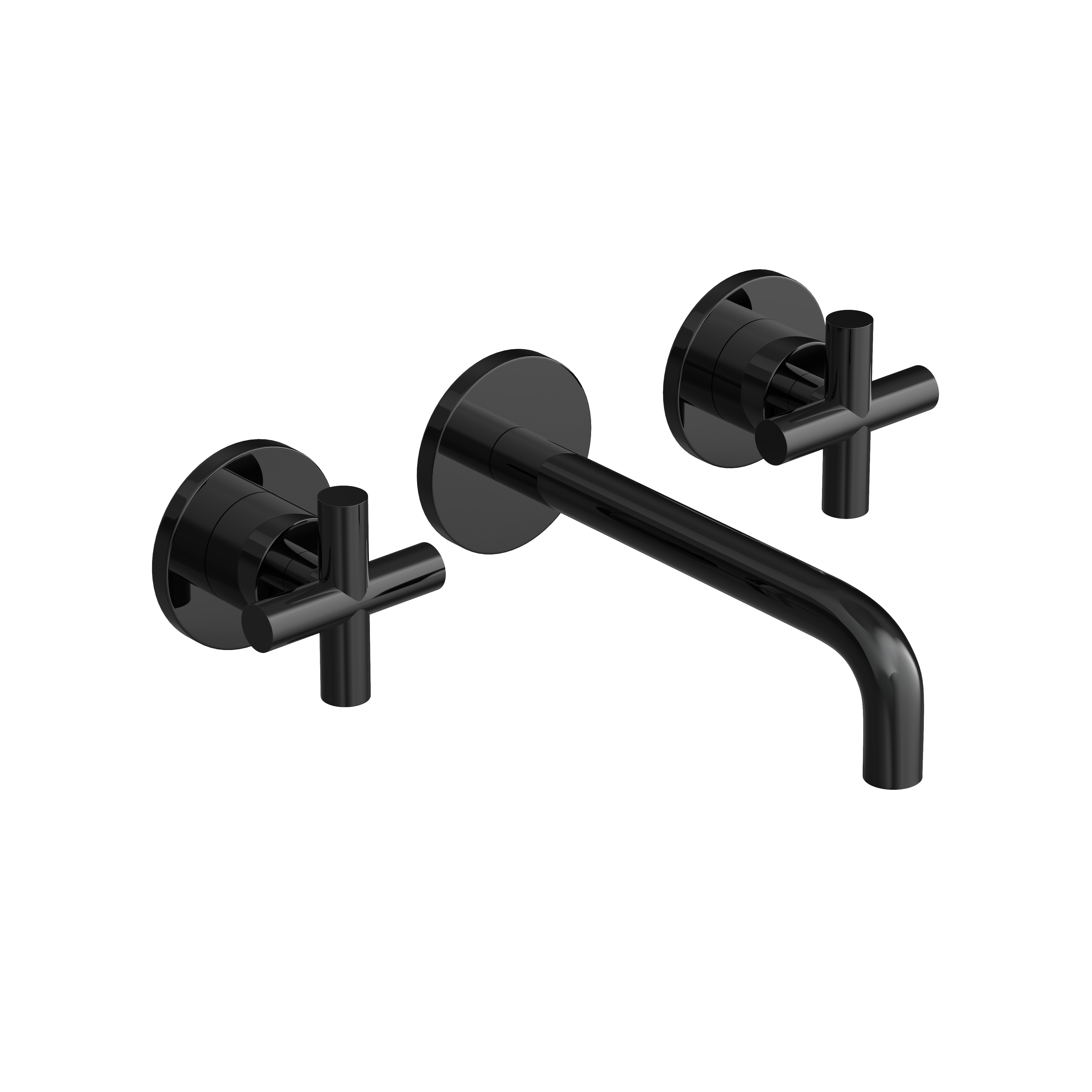 Hotbath CHAP afbouwdeelv inbouw wastafelkraan 20 cm C105TEXTPBP Gepolijst zwart PVD