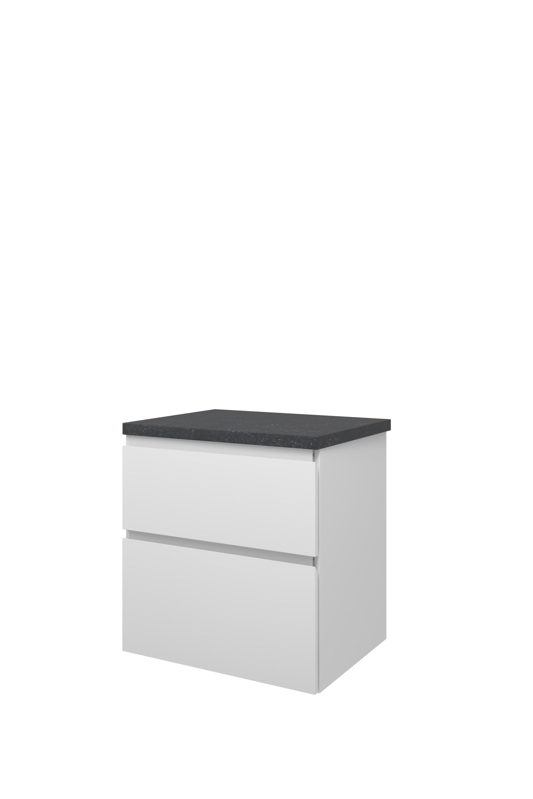 Proline Top afdekplaat hardsteen onderk. a-symm. H620xB600xD460 Mat wit/Blue stone / 1817865