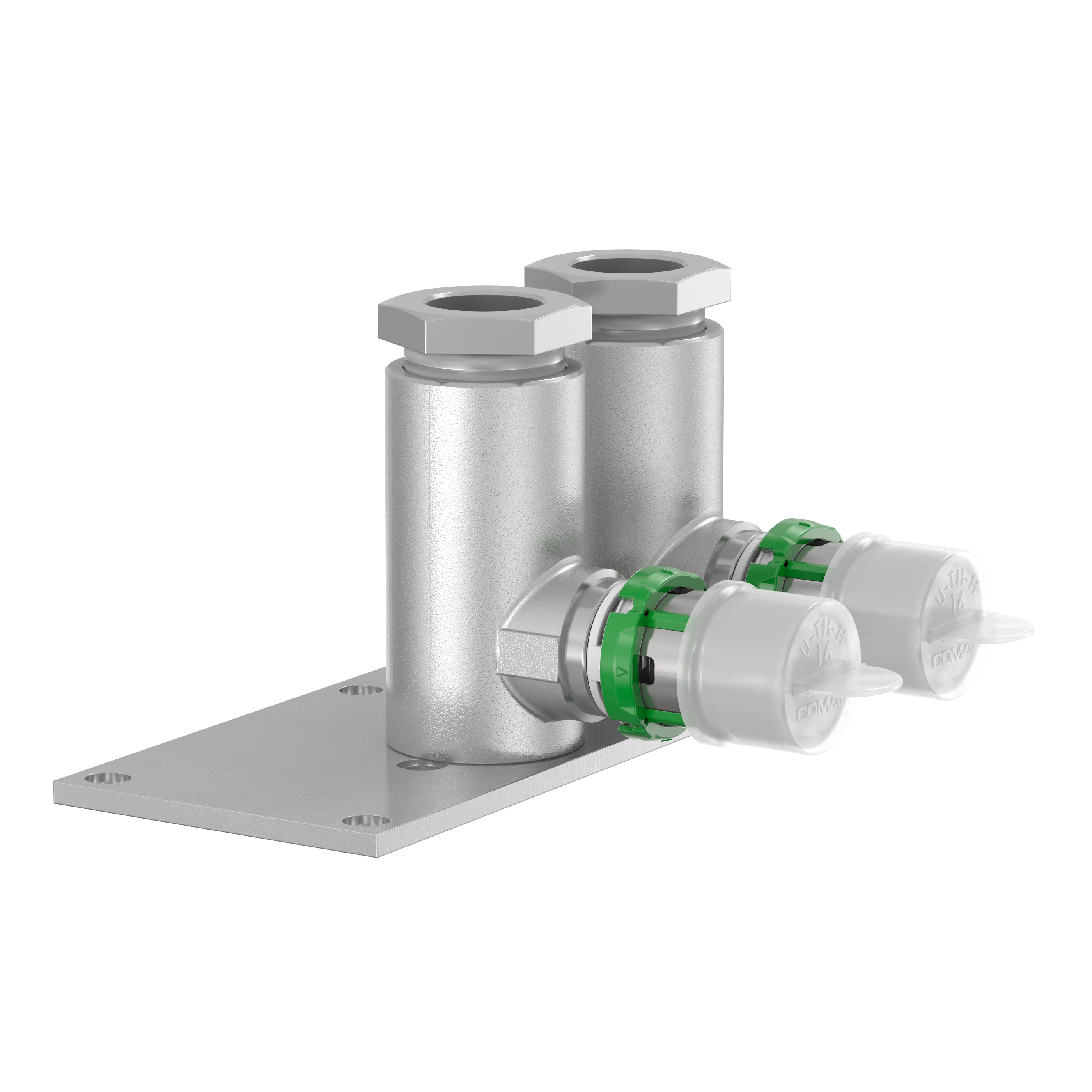 Comap SkinPress Vloerplaat dubbel messing knel 16x15x35 7506W16153