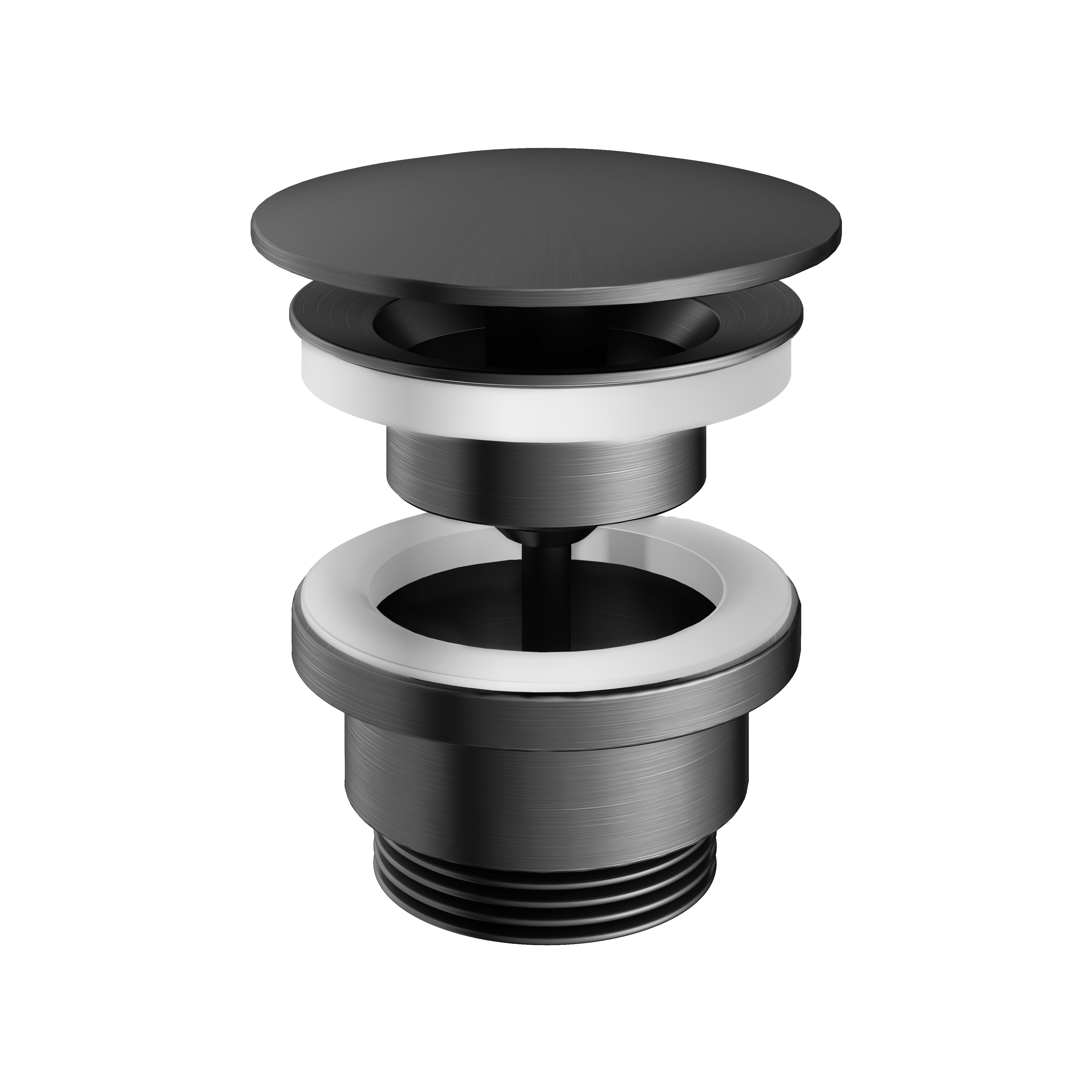 Hotbath Gal allways open plug m. schroef rond P708BGP Geborsteld Gunmetal PVD