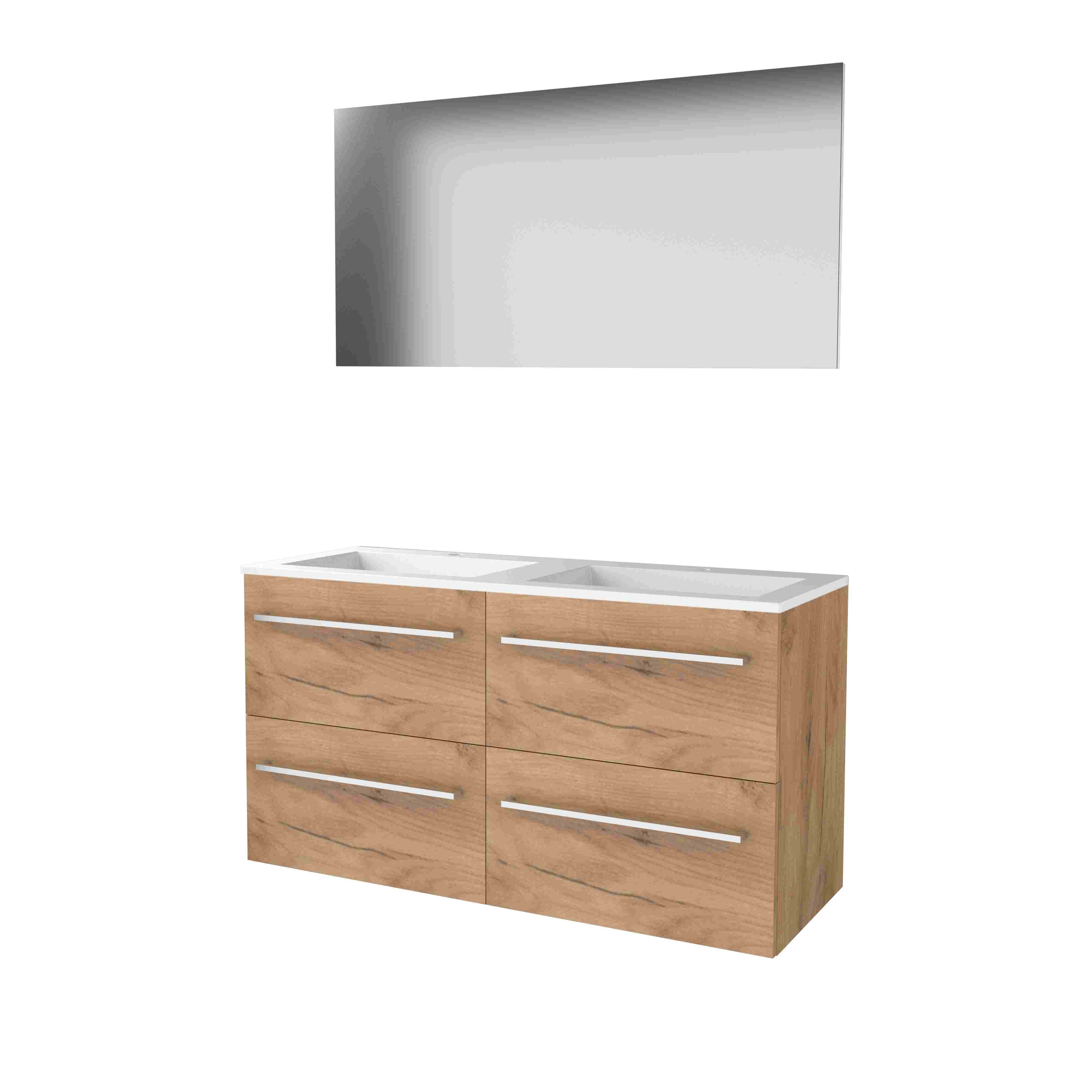 Basic Basic 46 onderk. m. gr. incl. 4 la + Acryl wast. incl. 2 krgt. incl. spg. op plaat B1200xD460 Whisky Oak / 1810679