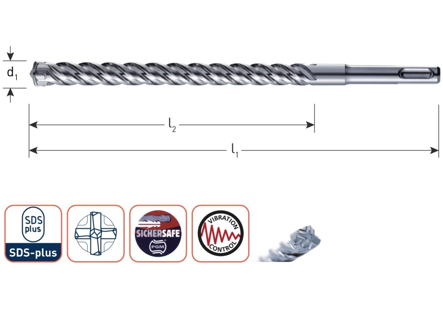 Hamerboor SDS+ 4-snijder 10 x 210/260 1641000210