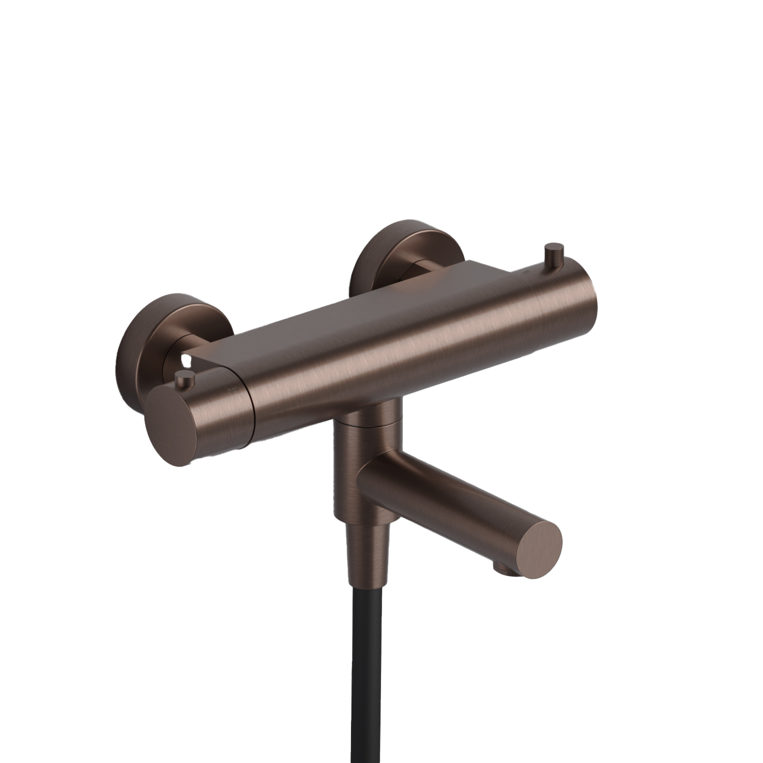 Hotbath Cobber thermostatische badmengkraan met wegdraaibare omstel uitloop B020BCP Geborsteld koper PVD