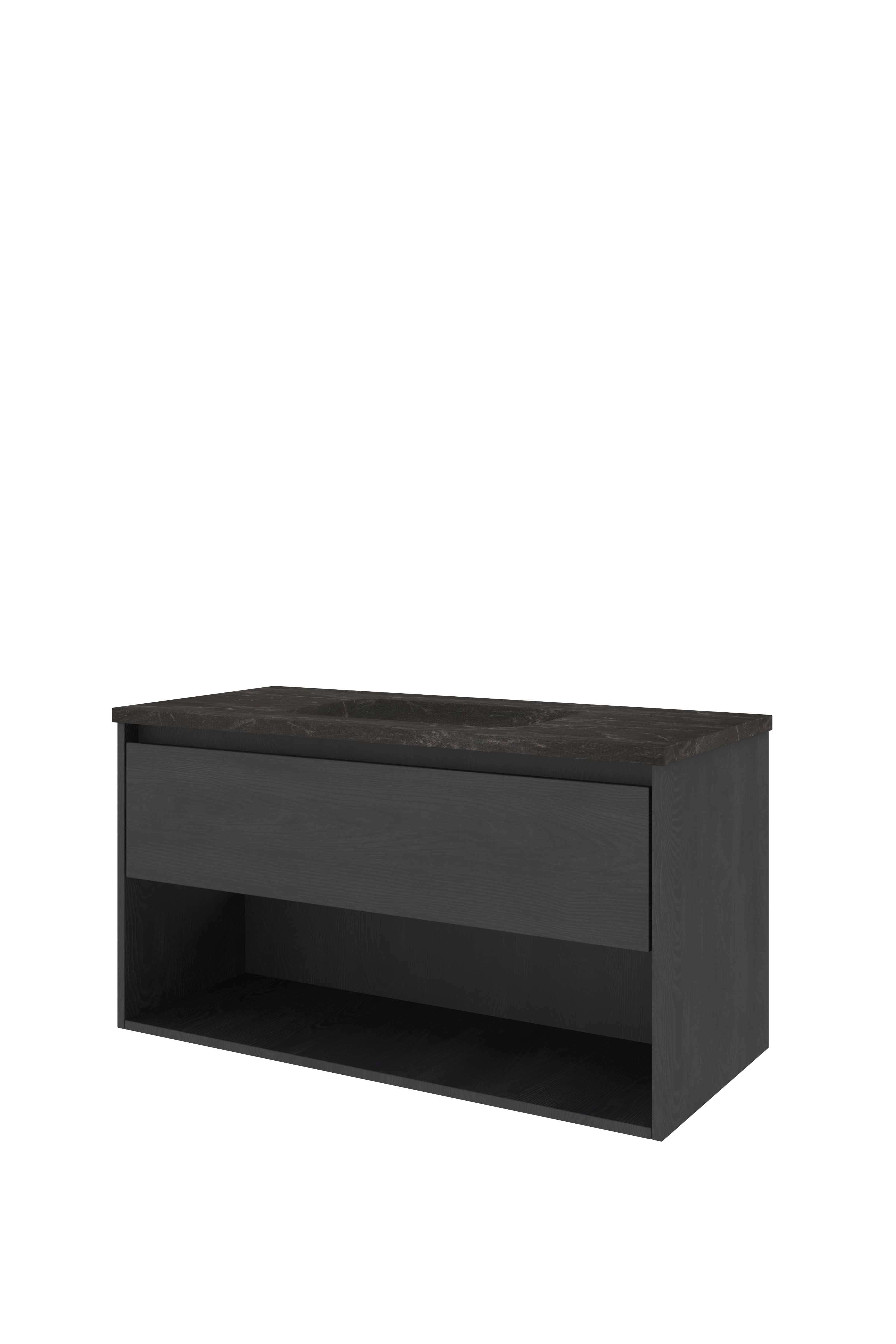 Proline Set hardsteen Elegant wast. z. krgt. en onderkast met schap 1815644 Black oak/Blue stone 1000x460x545