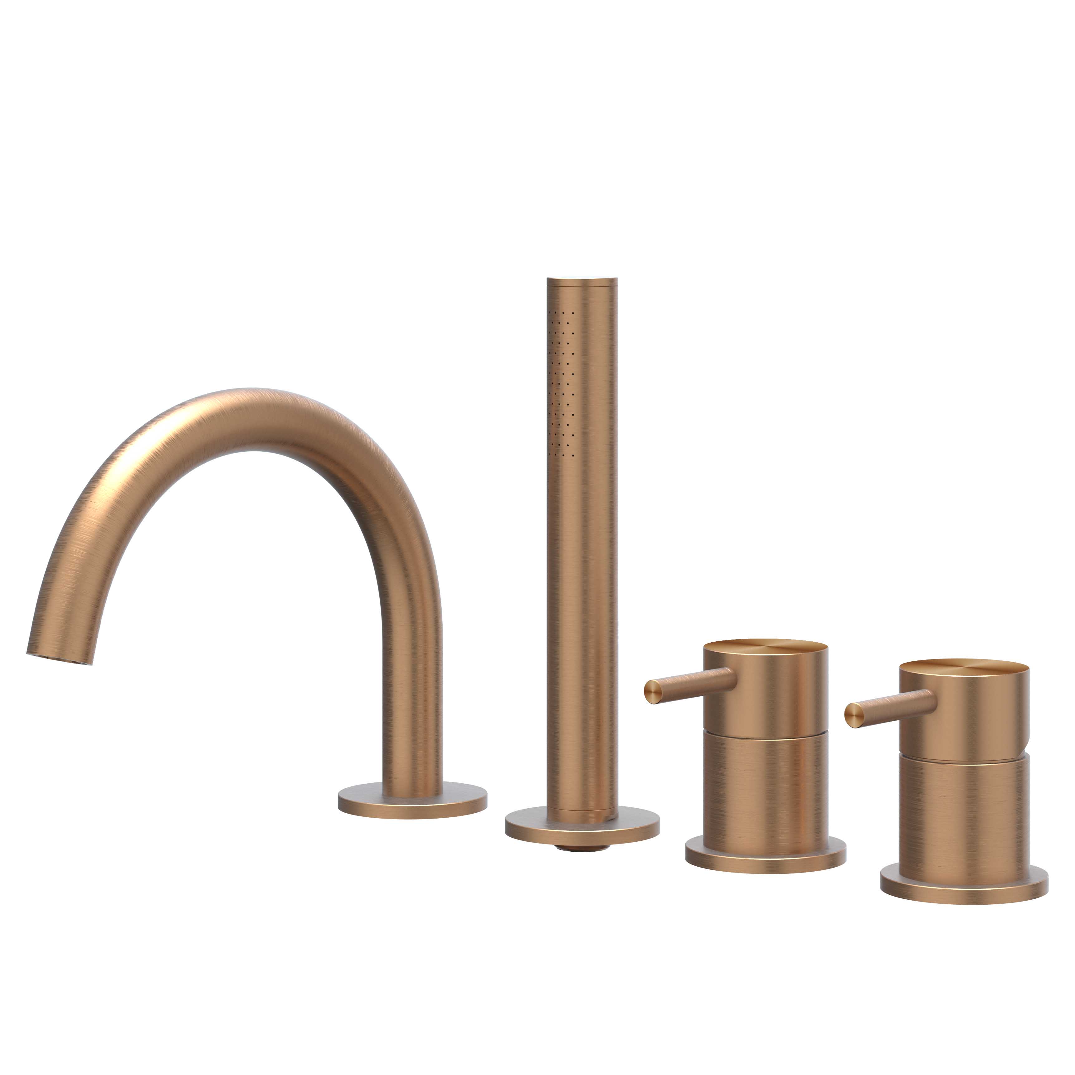 IVY Concord Badrandcombi 4-gats m/draaibare uitloop uittrekbare handd 6301163 RVS316 gebr. mat koper PVD