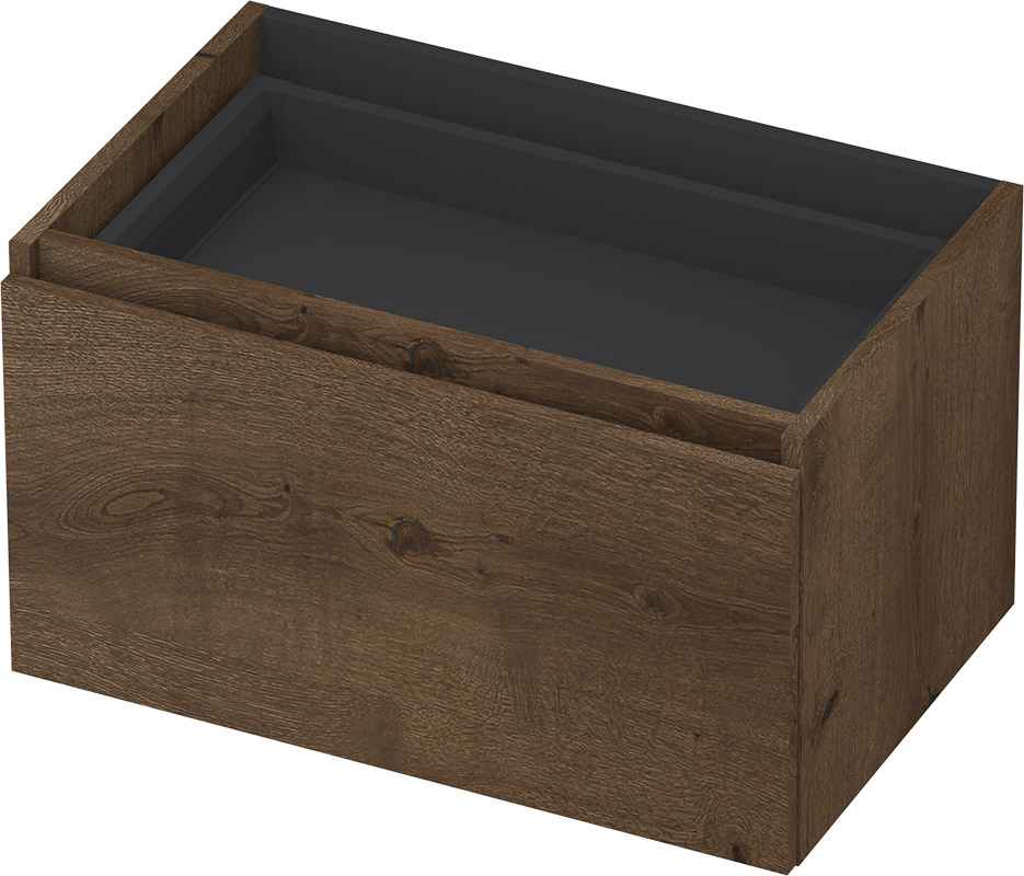 INK Fineer onderkast 1L m. binnenla gr.loos houten keerlijst fineer z. uitsparing 1221313Z Chocolate H400xB700xD450