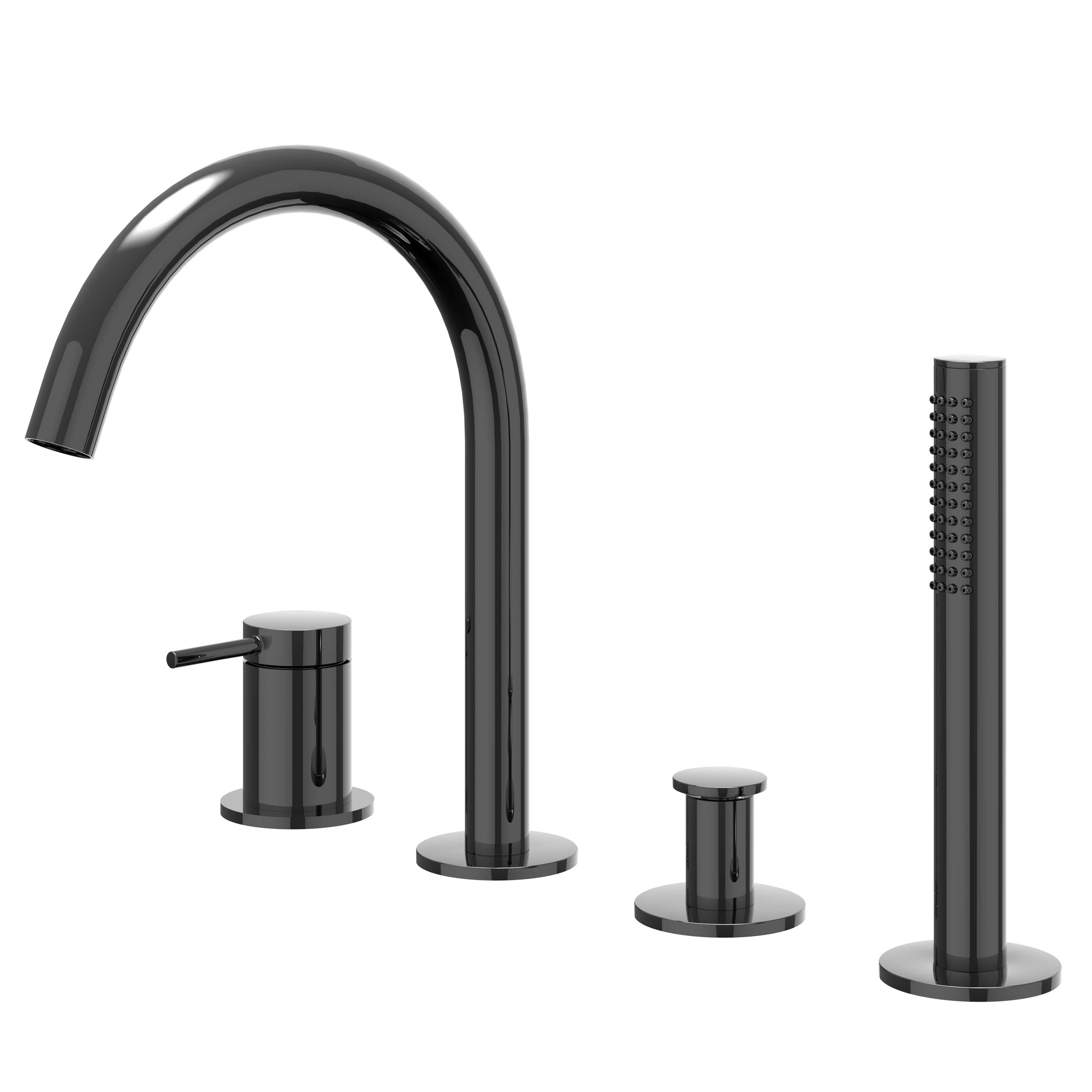 IVY Bond Badrandcombi 4-gats m/draaibare uitloop uittrekbare handd 6301157 Zwart chroom PVD