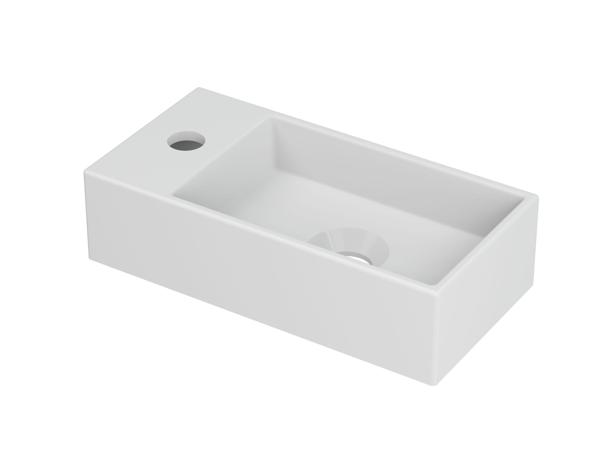 INK Versus Fontein porselein links met krgt. 3404260 Mat wit H90xB360xD180